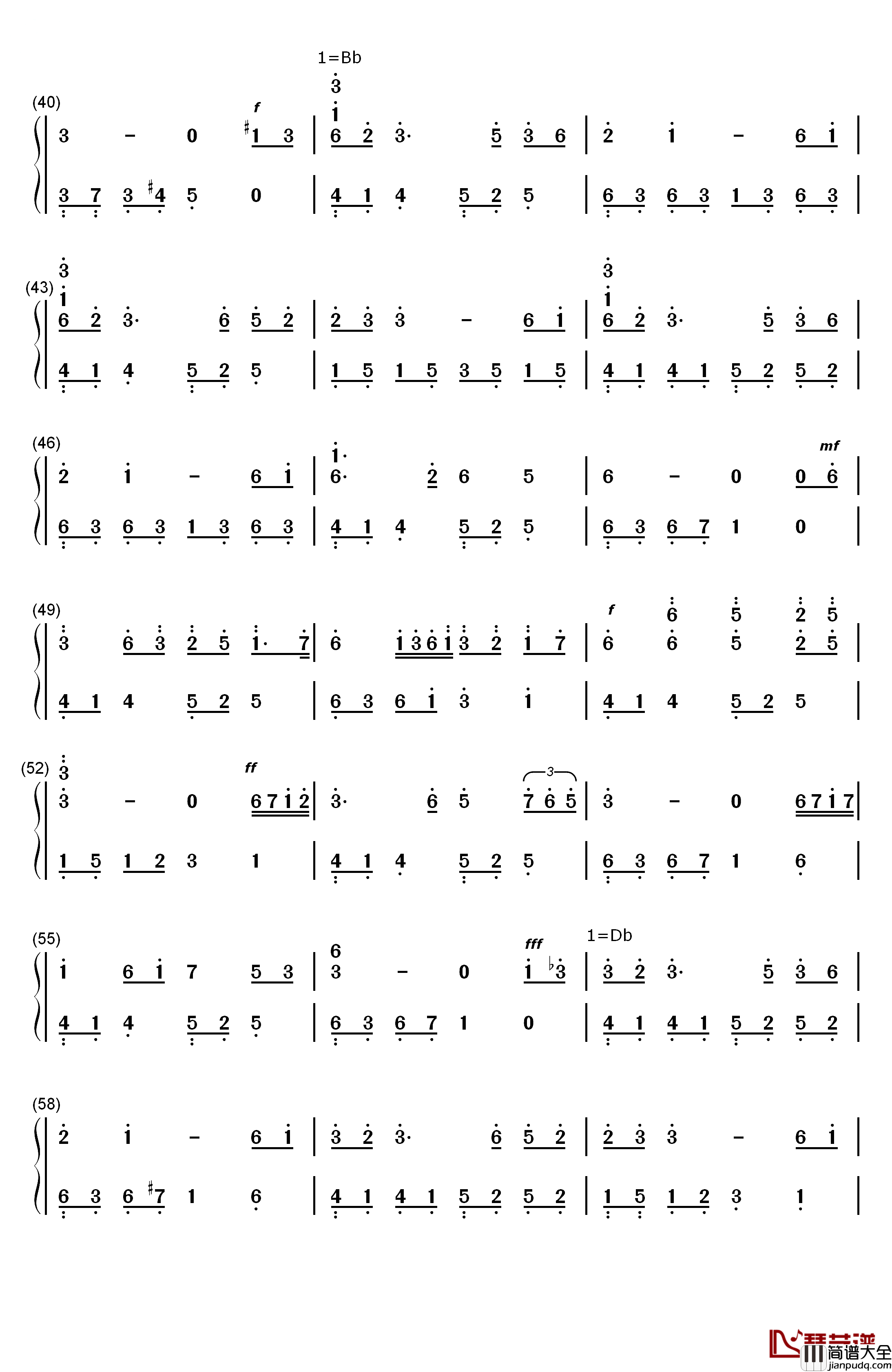 风居住的街道纯钢琴曲钢琴简谱_数字双手_矶村由纪子
