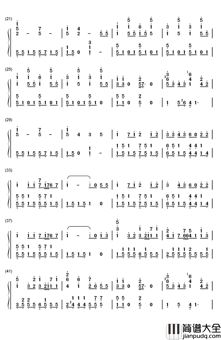 古老的大钟钢琴简谱_数字双手_平井坚