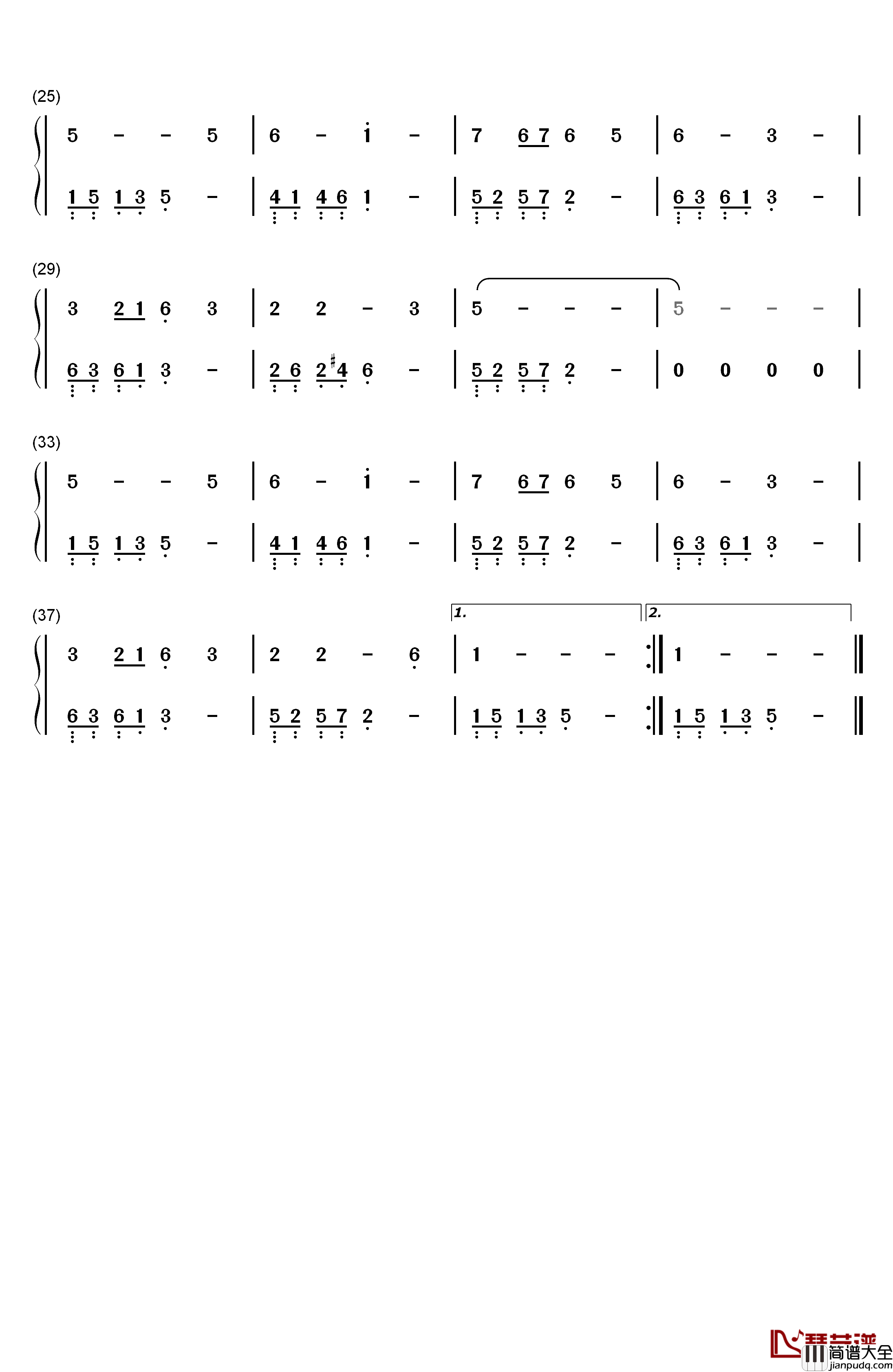 飞吧_鸽子钢琴简谱_数字双手_王立平