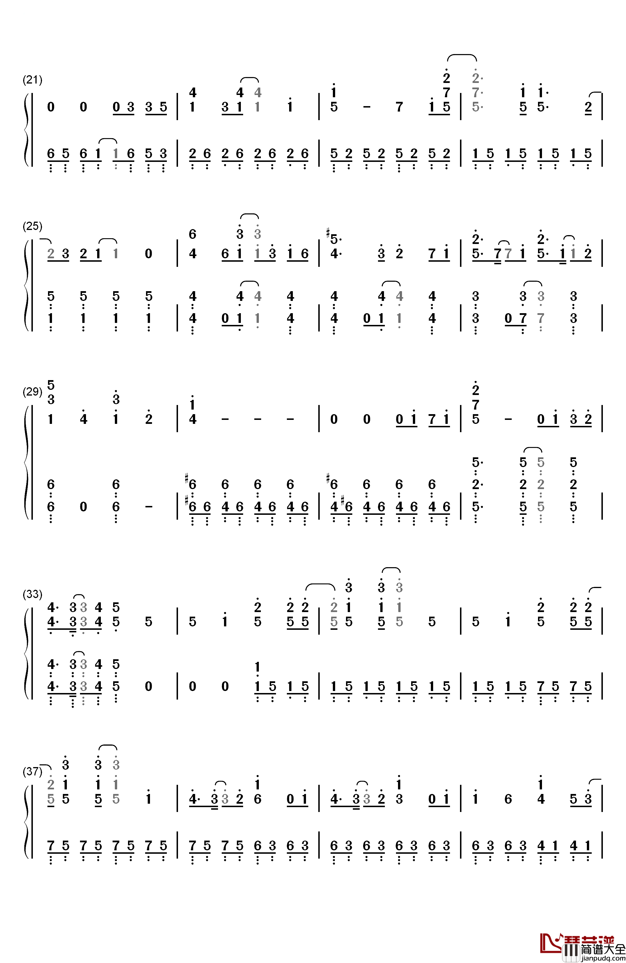 ステラブリーズ钢琴简谱_数字双手_春奈露娜