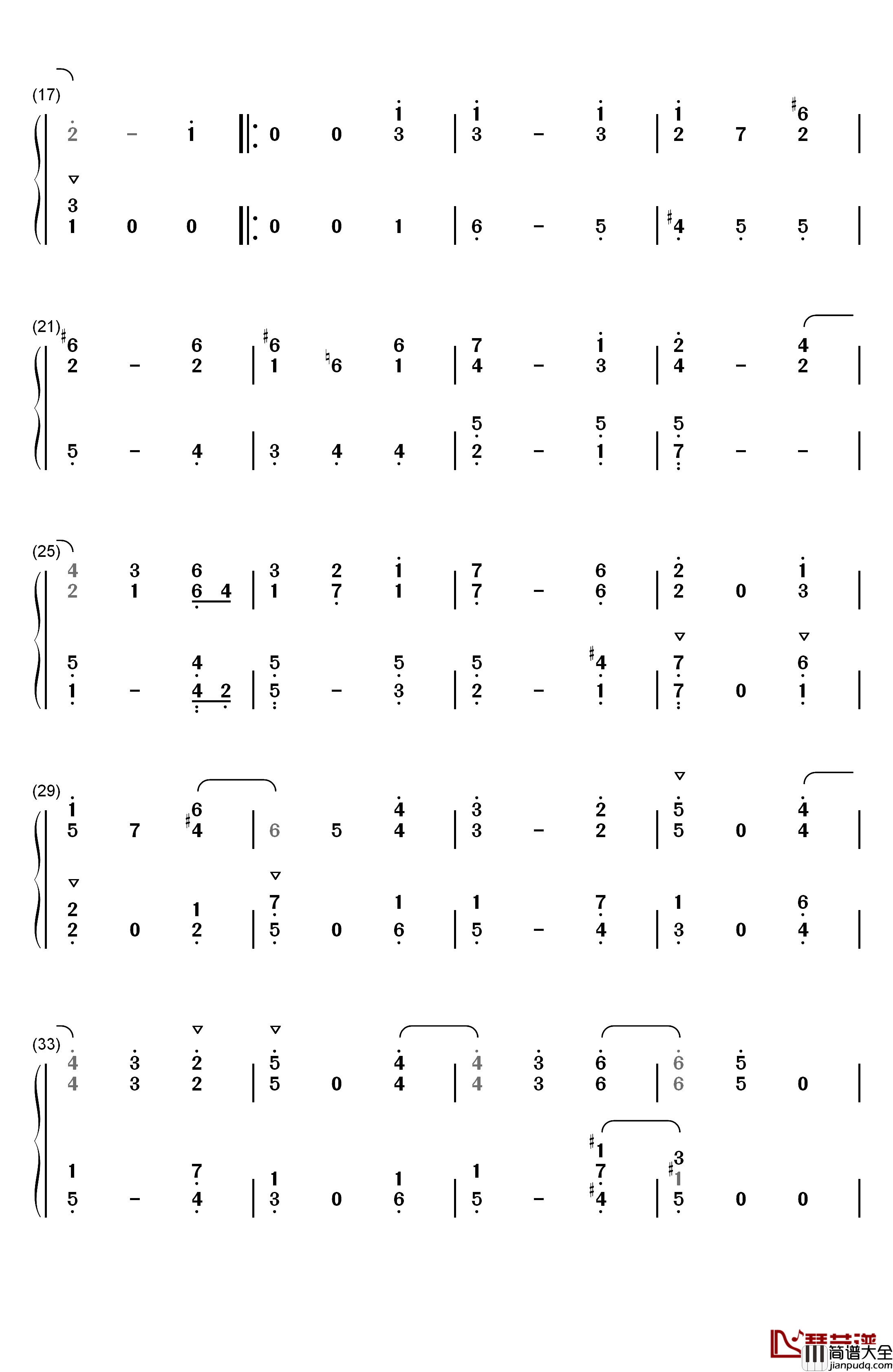 月光奏鸣曲第二乐章钢琴简谱_数字双手_贝多芬