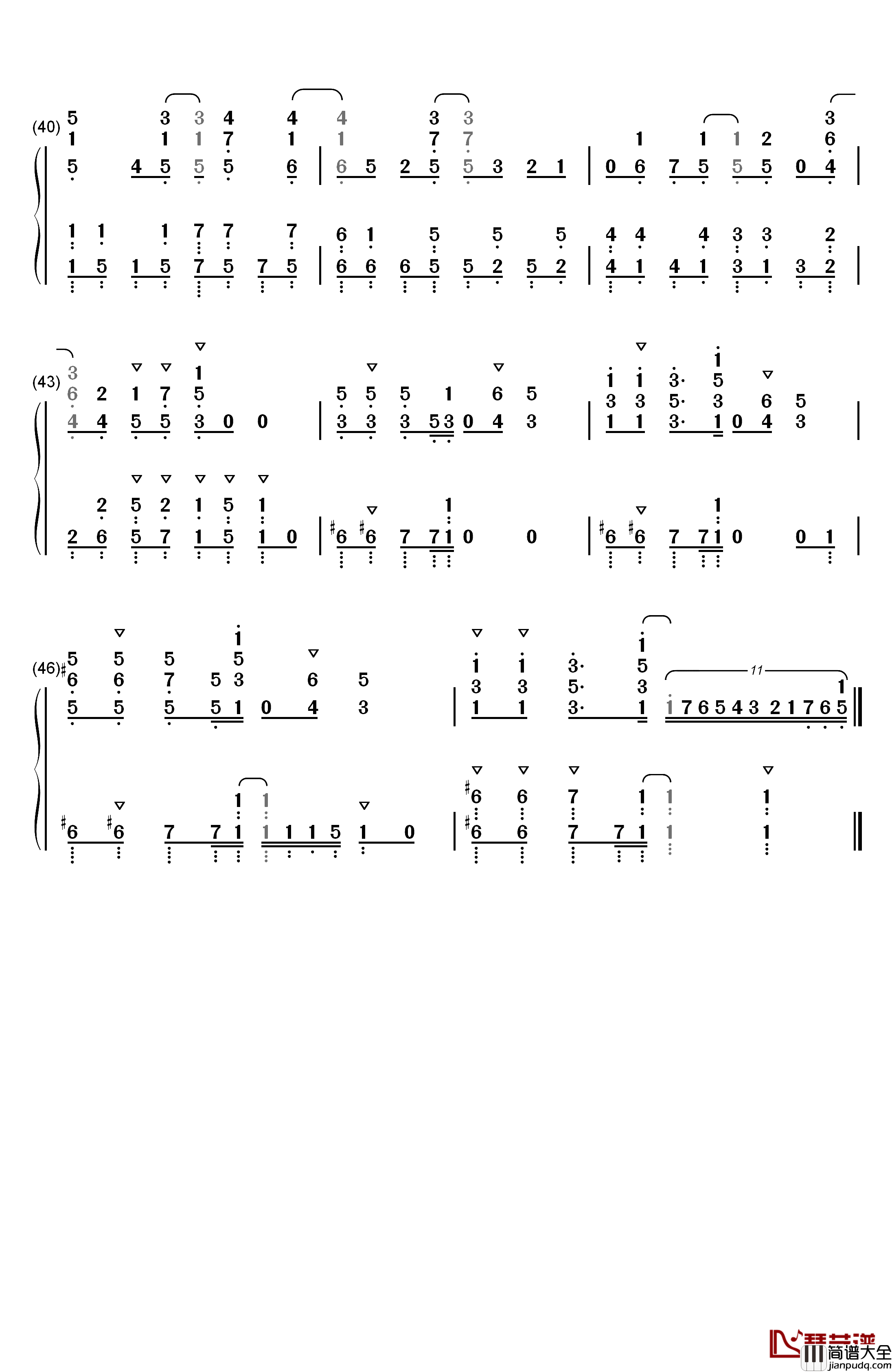 気ままな天使たち钢琴简谱_数字双手_わたてん☆5