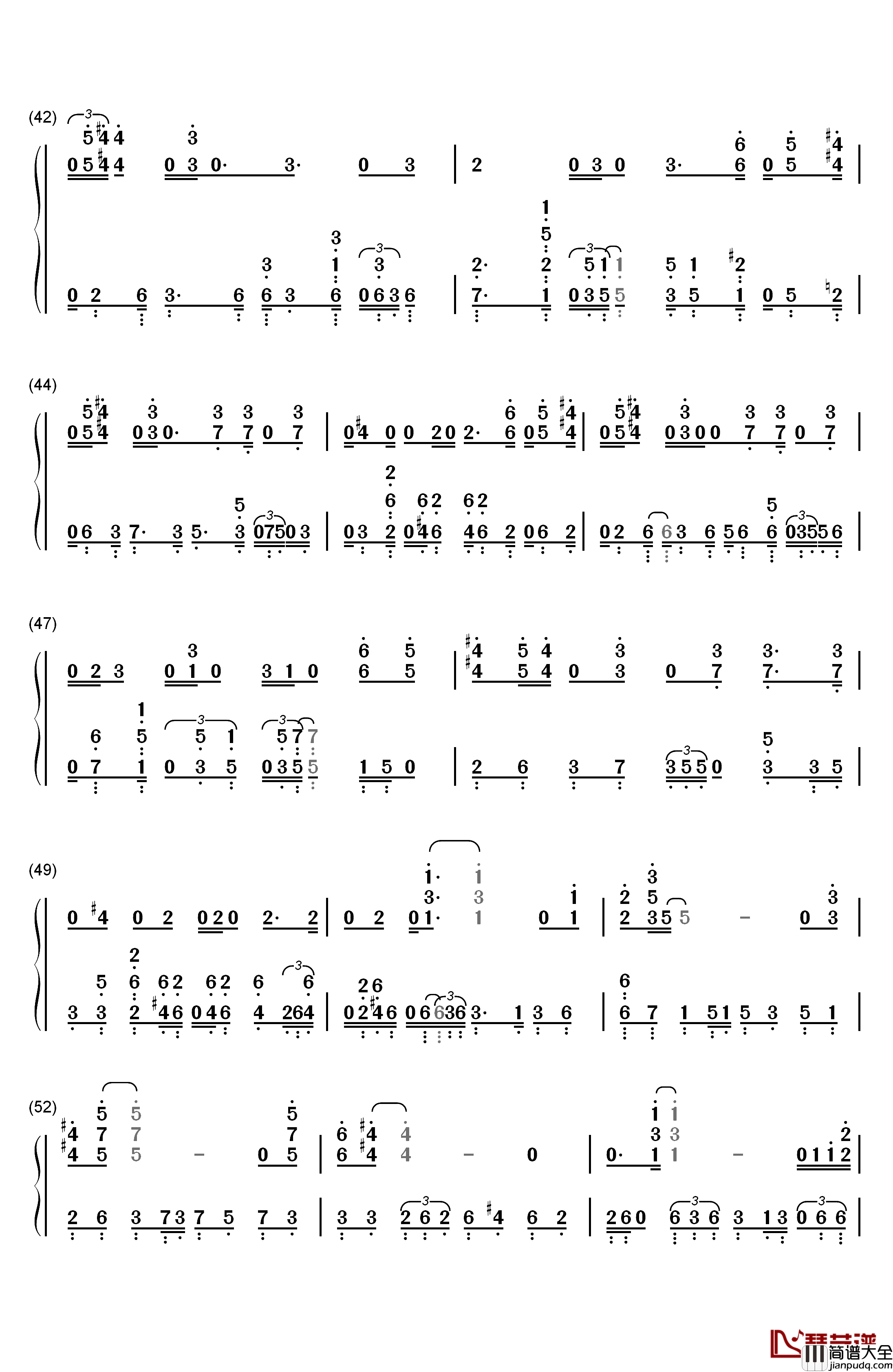 Get_Lucky钢琴简谱_数字双手_Daft_Punk