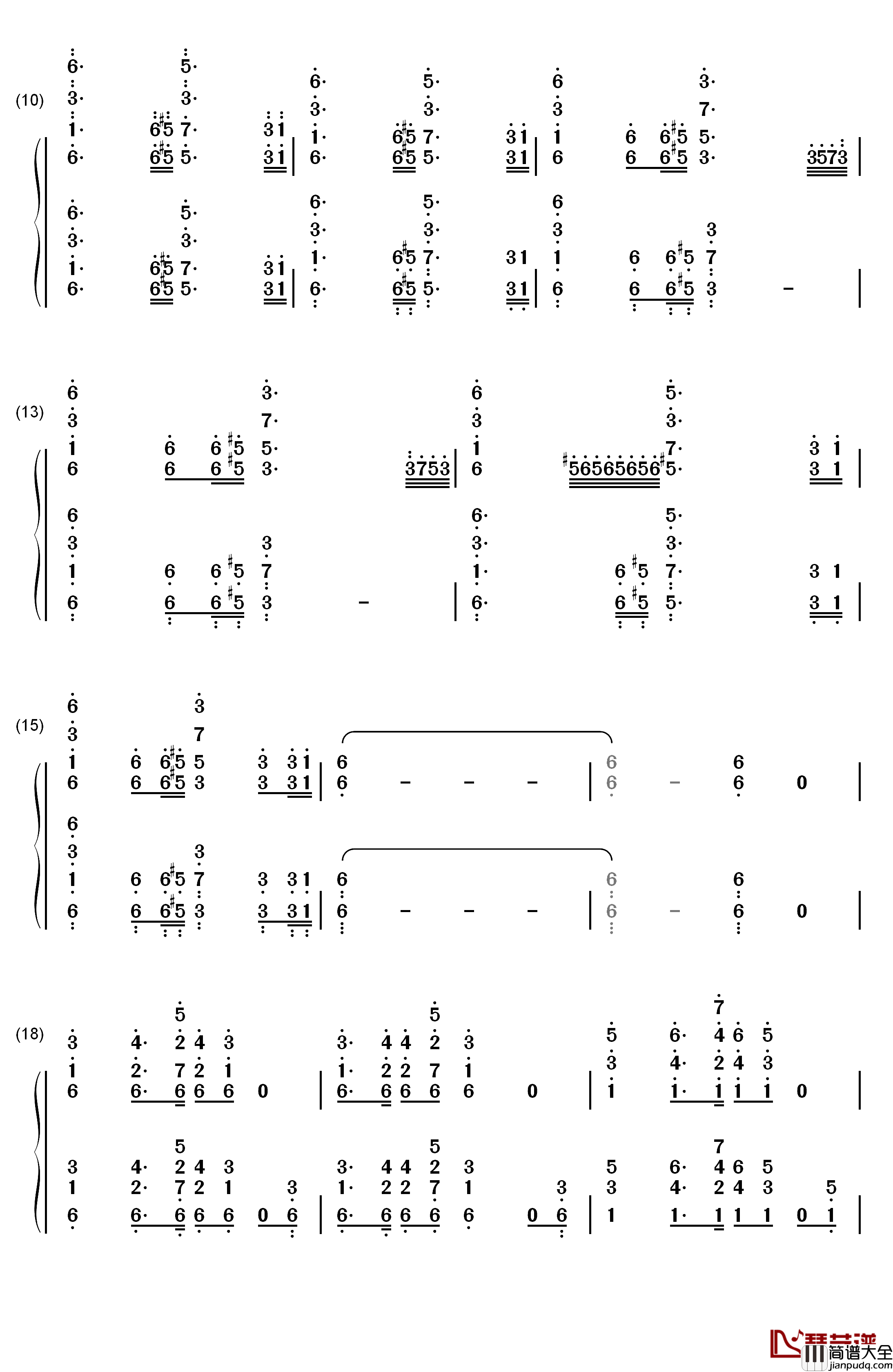 格里格钢琴变奏曲钢琴简谱_数字双手_马克西姆