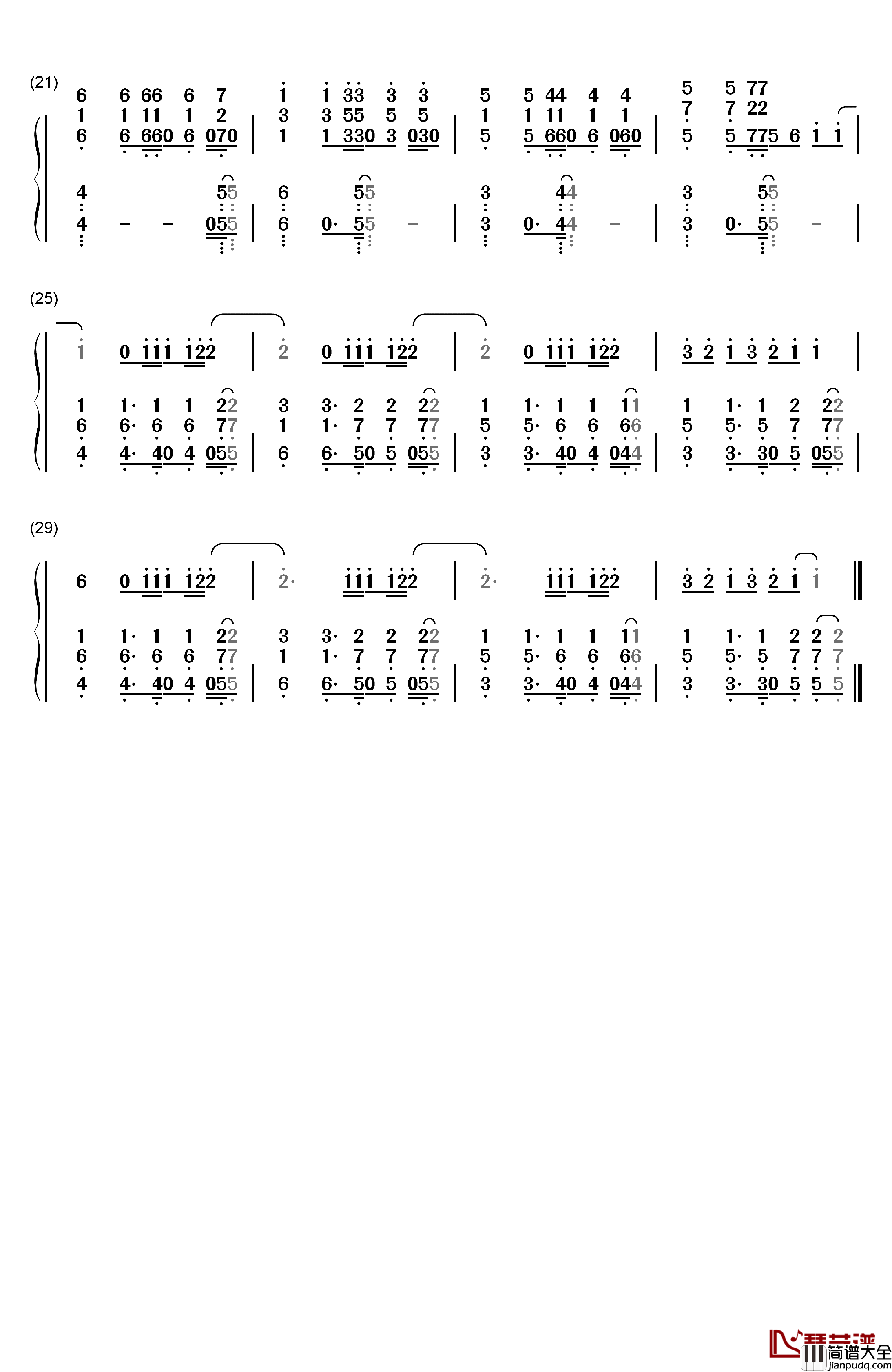 The_Life钢琴简谱_数字双手_Fifth_Harmony