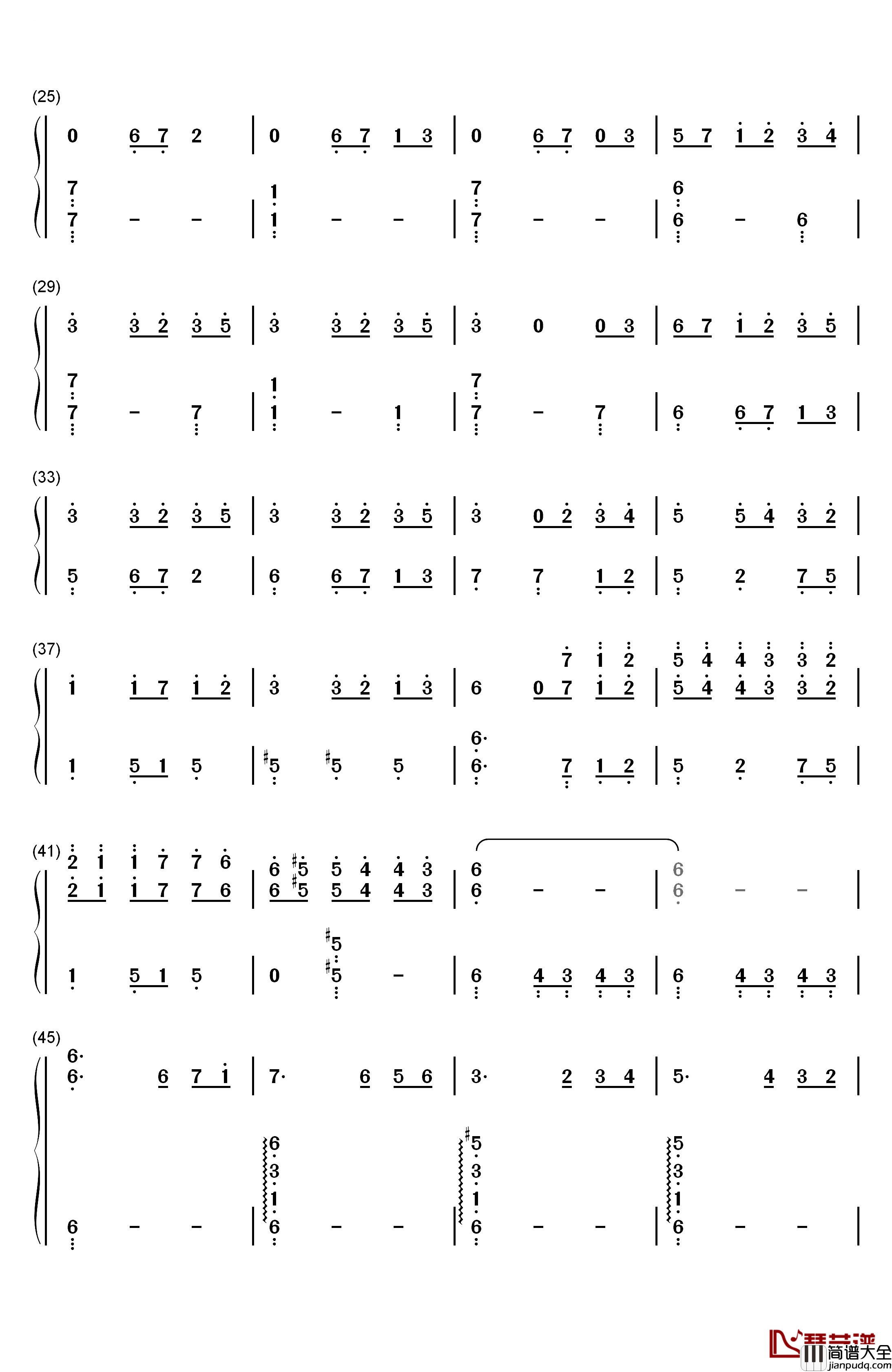 忘却的悲伤钢琴简谱_数字双手_理查德•克莱德曼