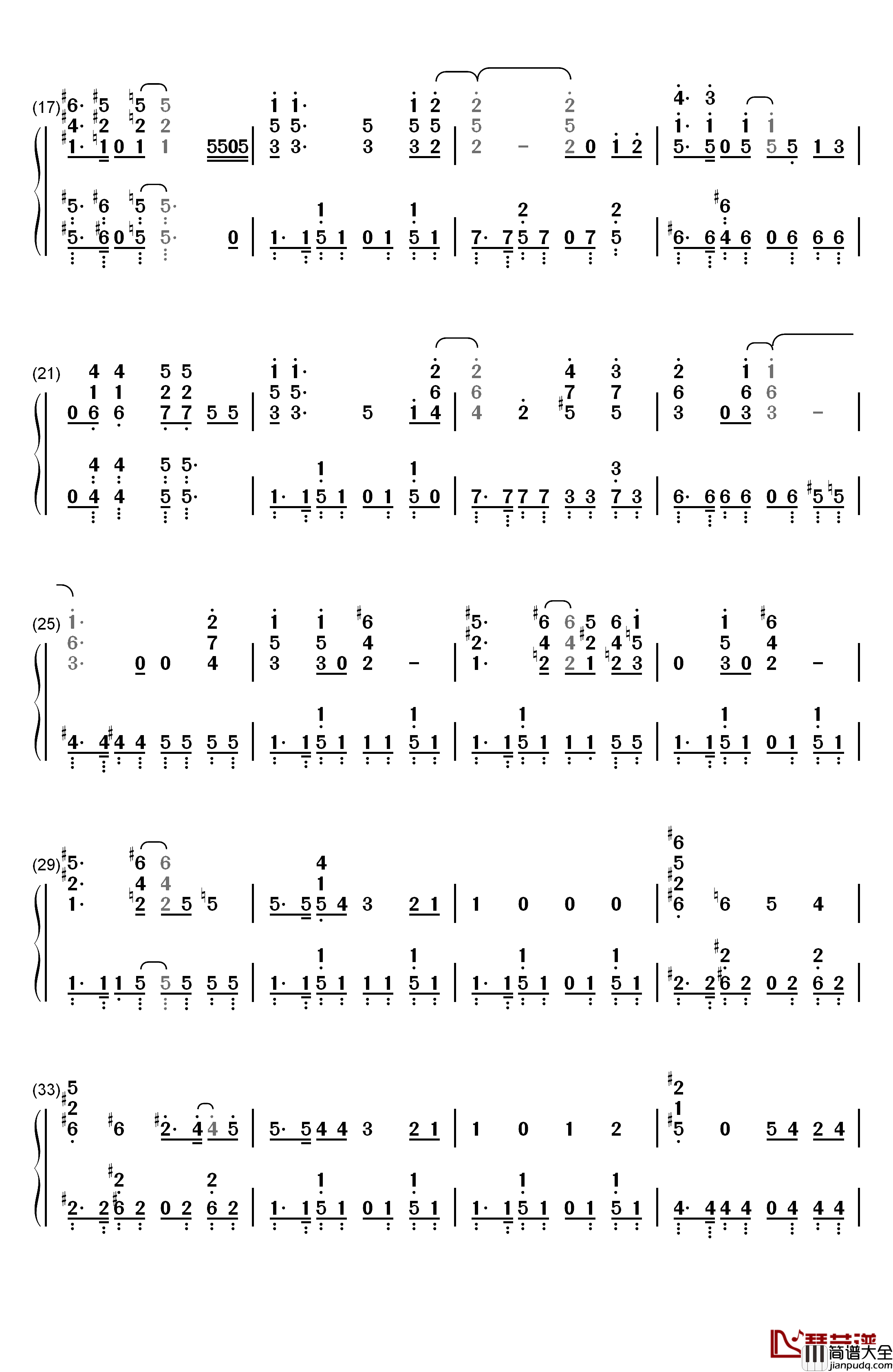 We_are!钢琴简谱_数字双手_きただにひろし