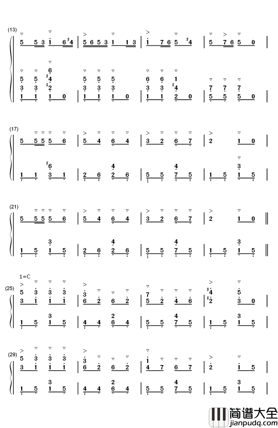 农夫舞曲钢琴简谱_数字双手_鲍姆费尔德