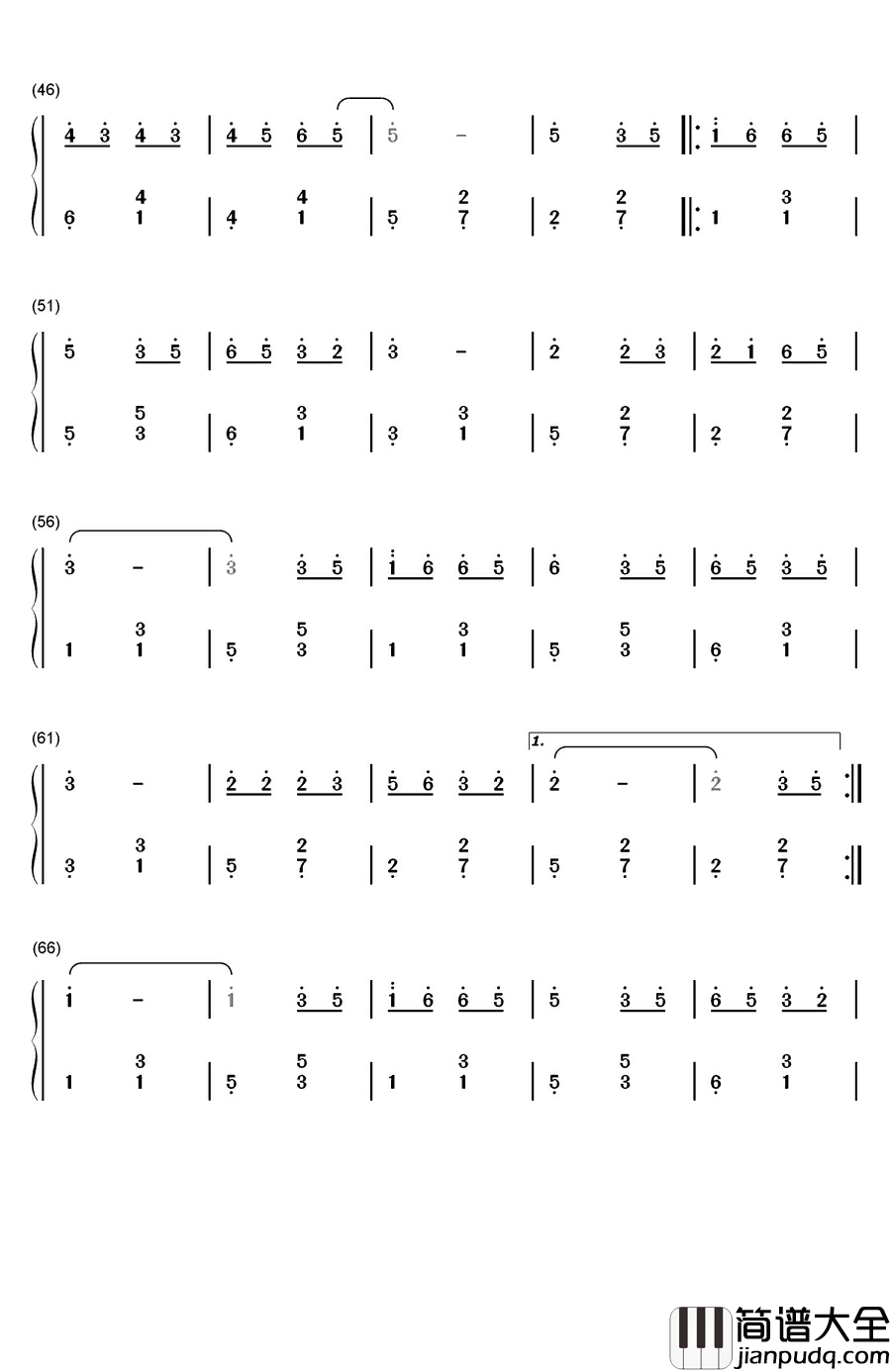 QQ爱钢琴简谱_数字双手_S翼乐团