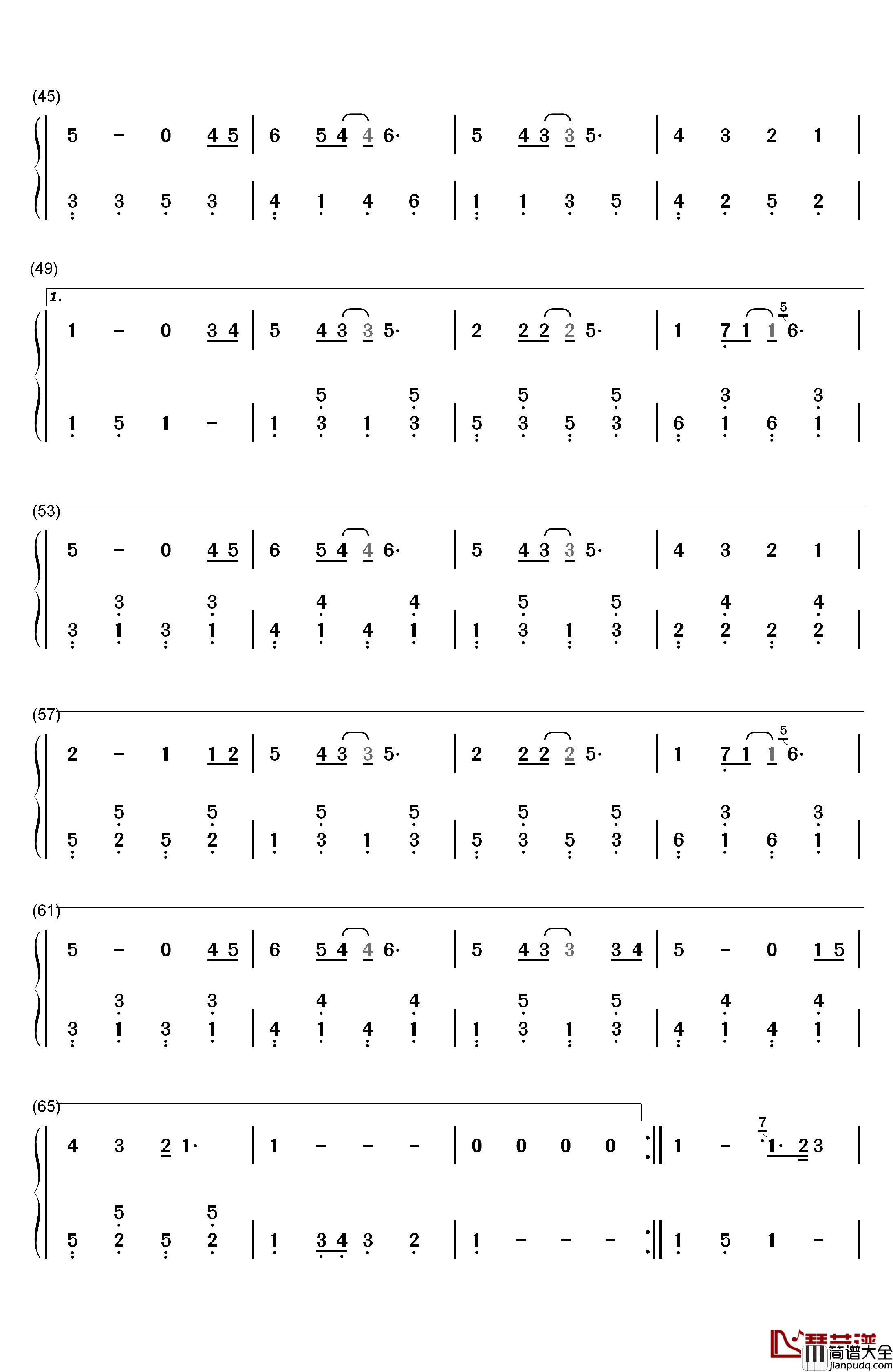 考试什么的都去死吧钢琴简谱_数字双手_徐良_庄雨洁