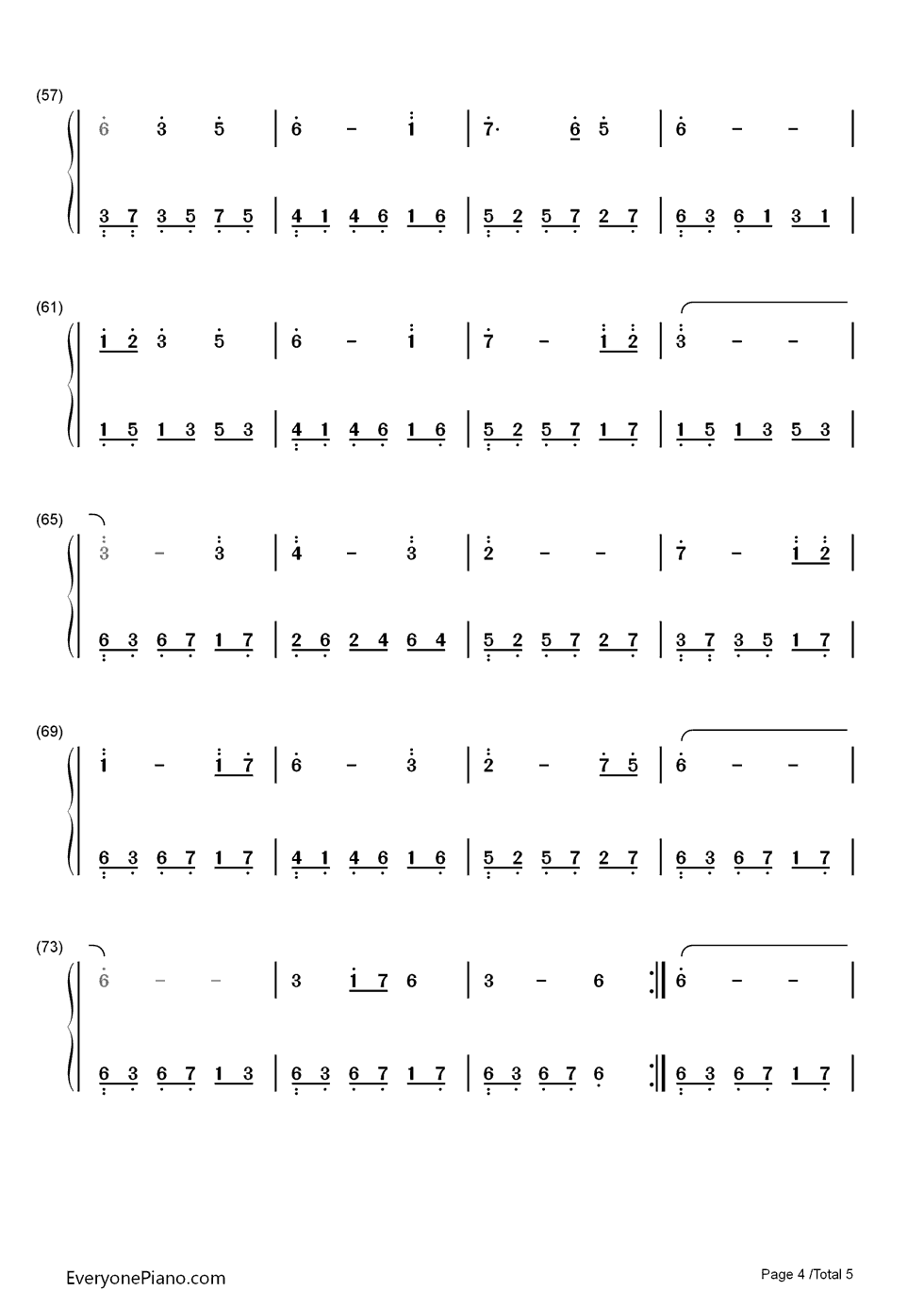 见或不见钢琴简谱_数字双手_何晟铭