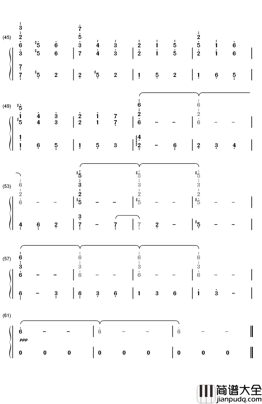 Long_Long_Time_Ago钢琴简谱_数字双手_Javier_Navarrete