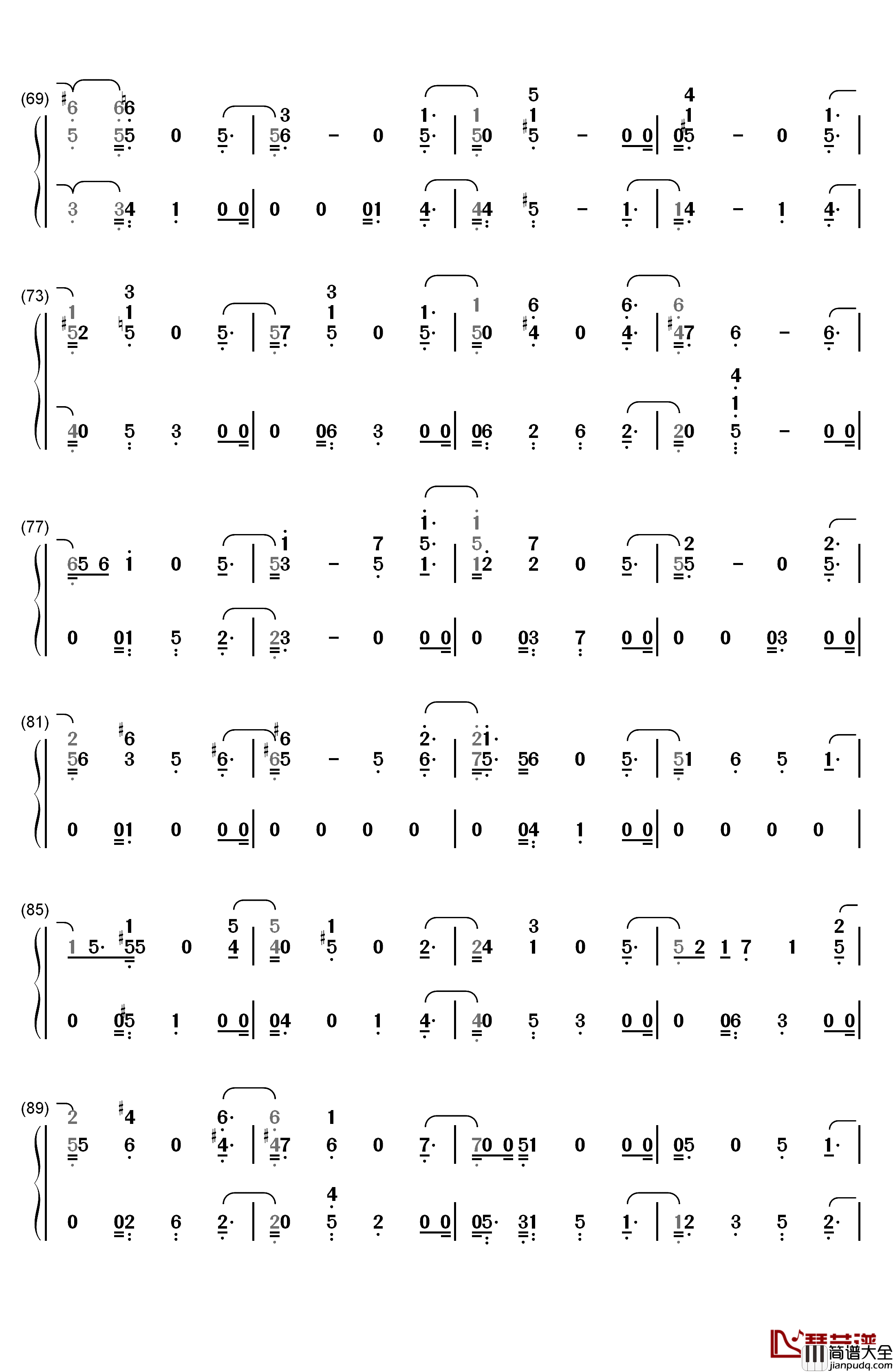 Love_You_Anymore钢琴简谱_数字双手_Michael_Buble