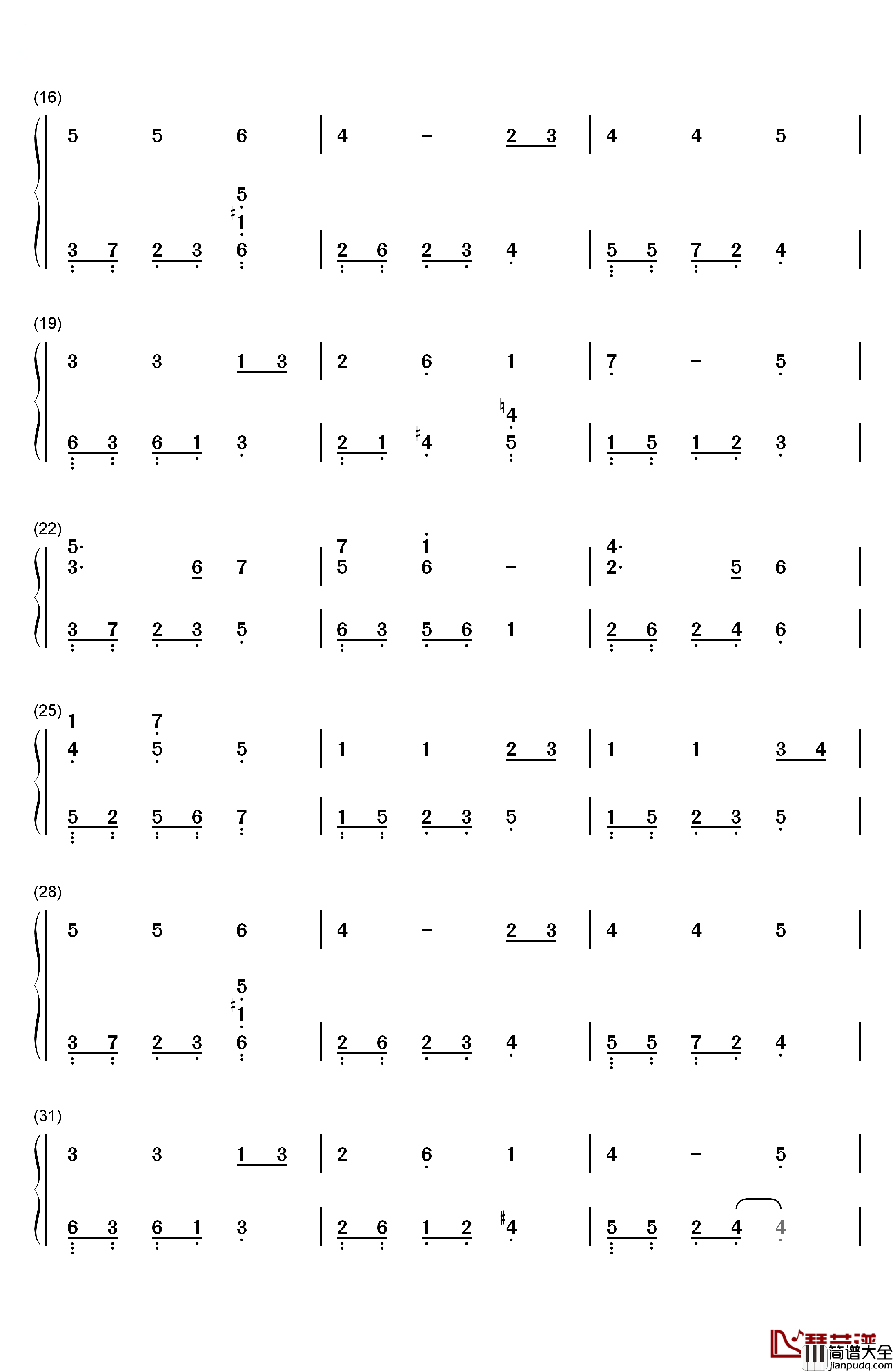 Away_In_A_Manger钢琴简谱_数字双手_Susan_Boyle__苏珊大妈