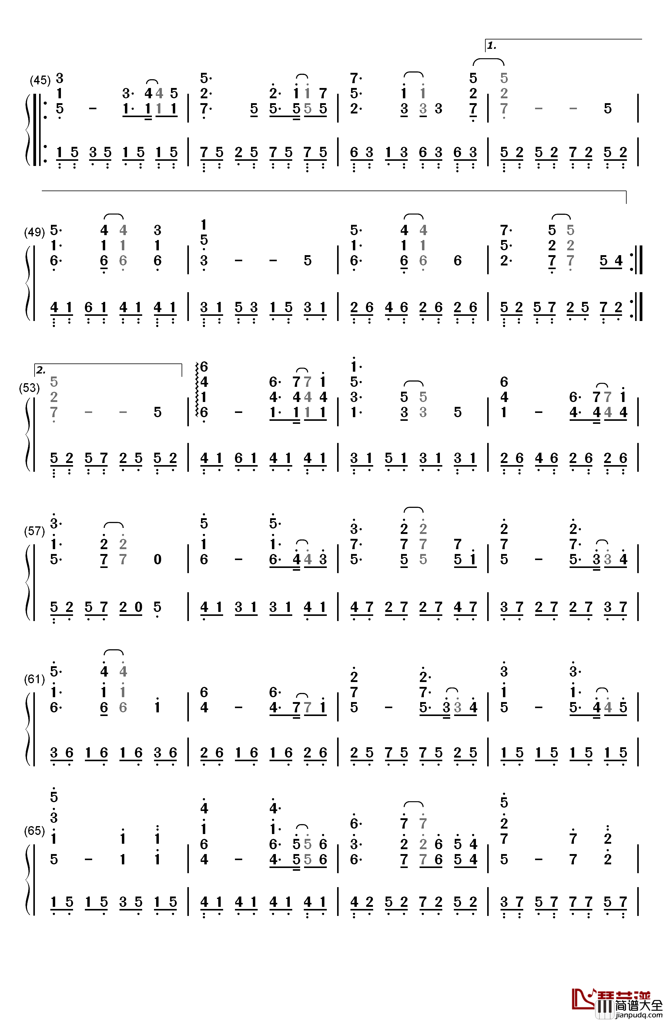 TAKUMI/匠钢琴简谱_数字双手_松谷卓