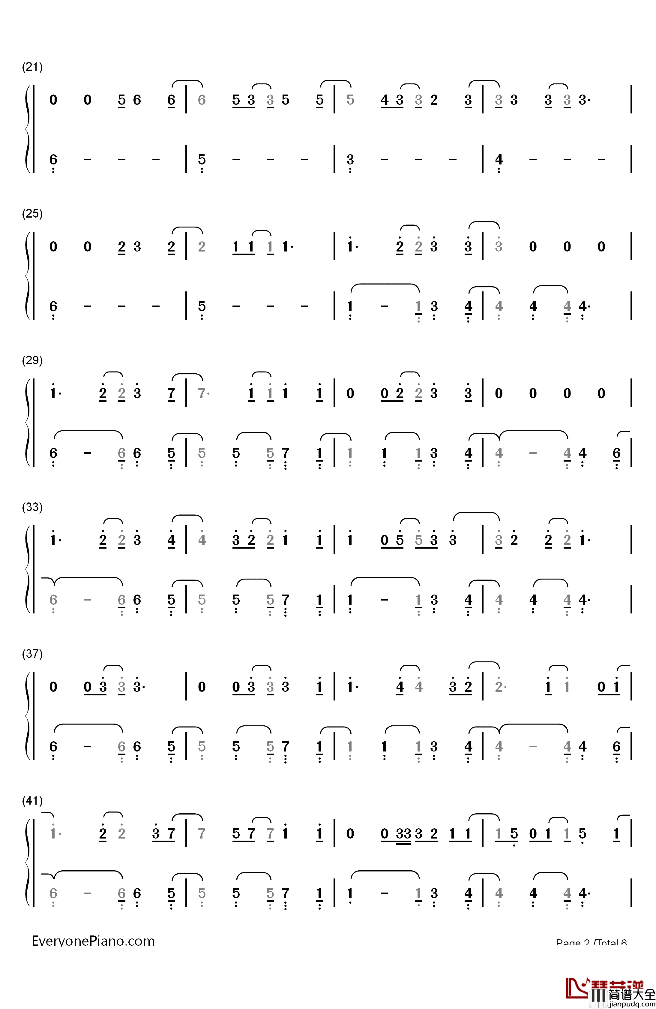 Castle_On_The_Hill钢琴简谱_数字双手_Ed_Sheeran