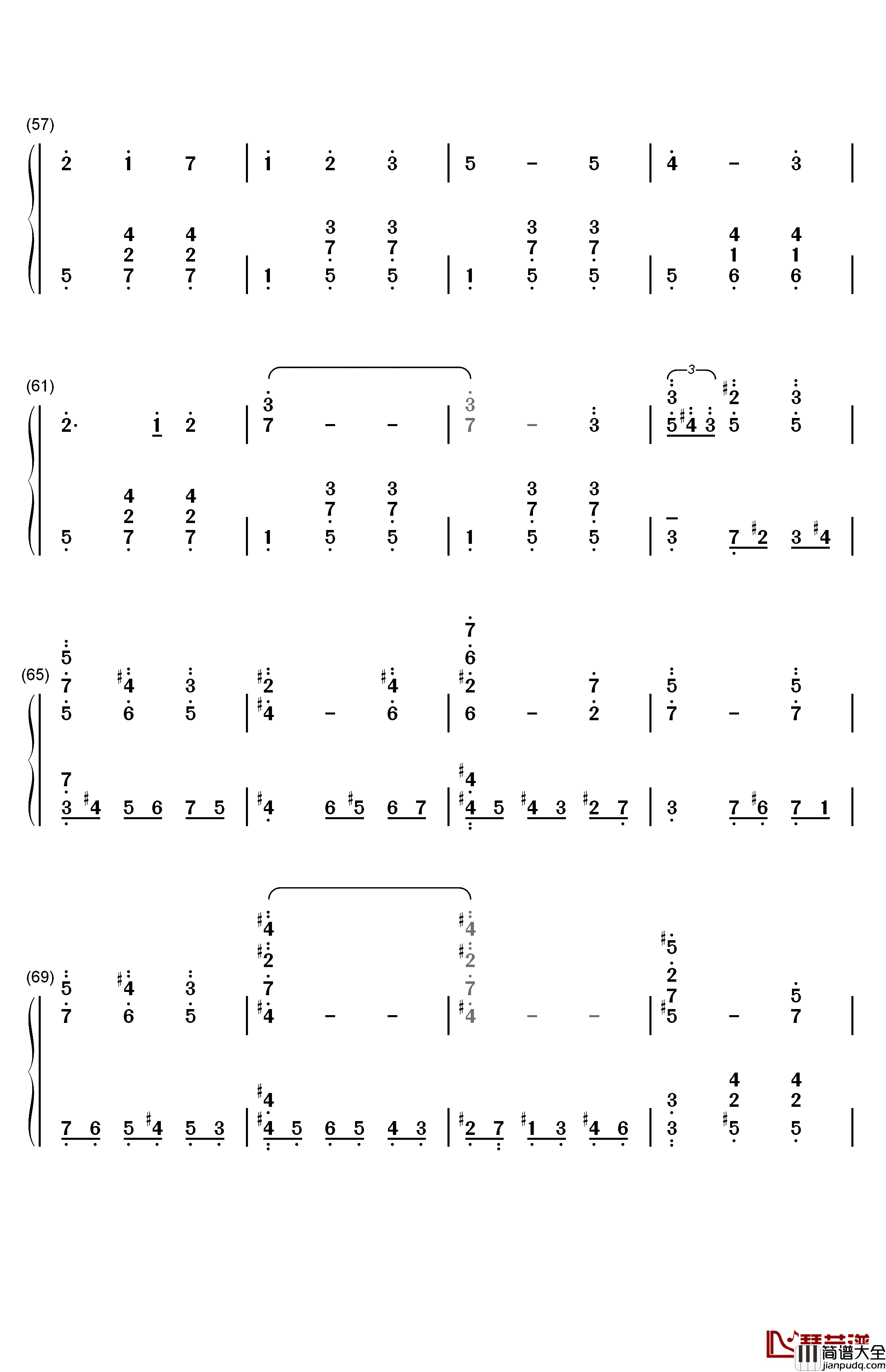 人生的旋转木马钢琴简谱_数字双手_久石让