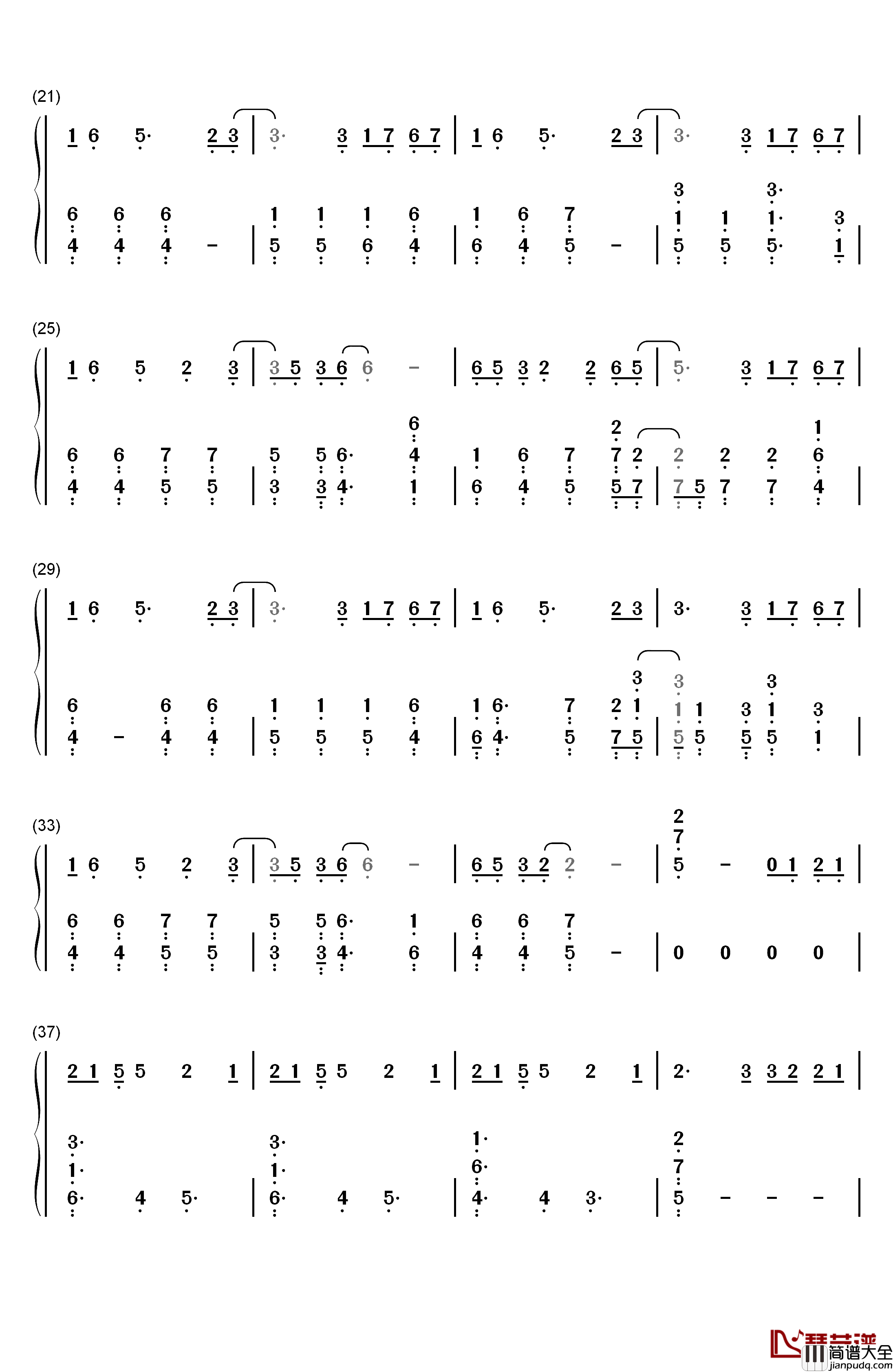 做我自己钢琴简谱_数字双手_王源