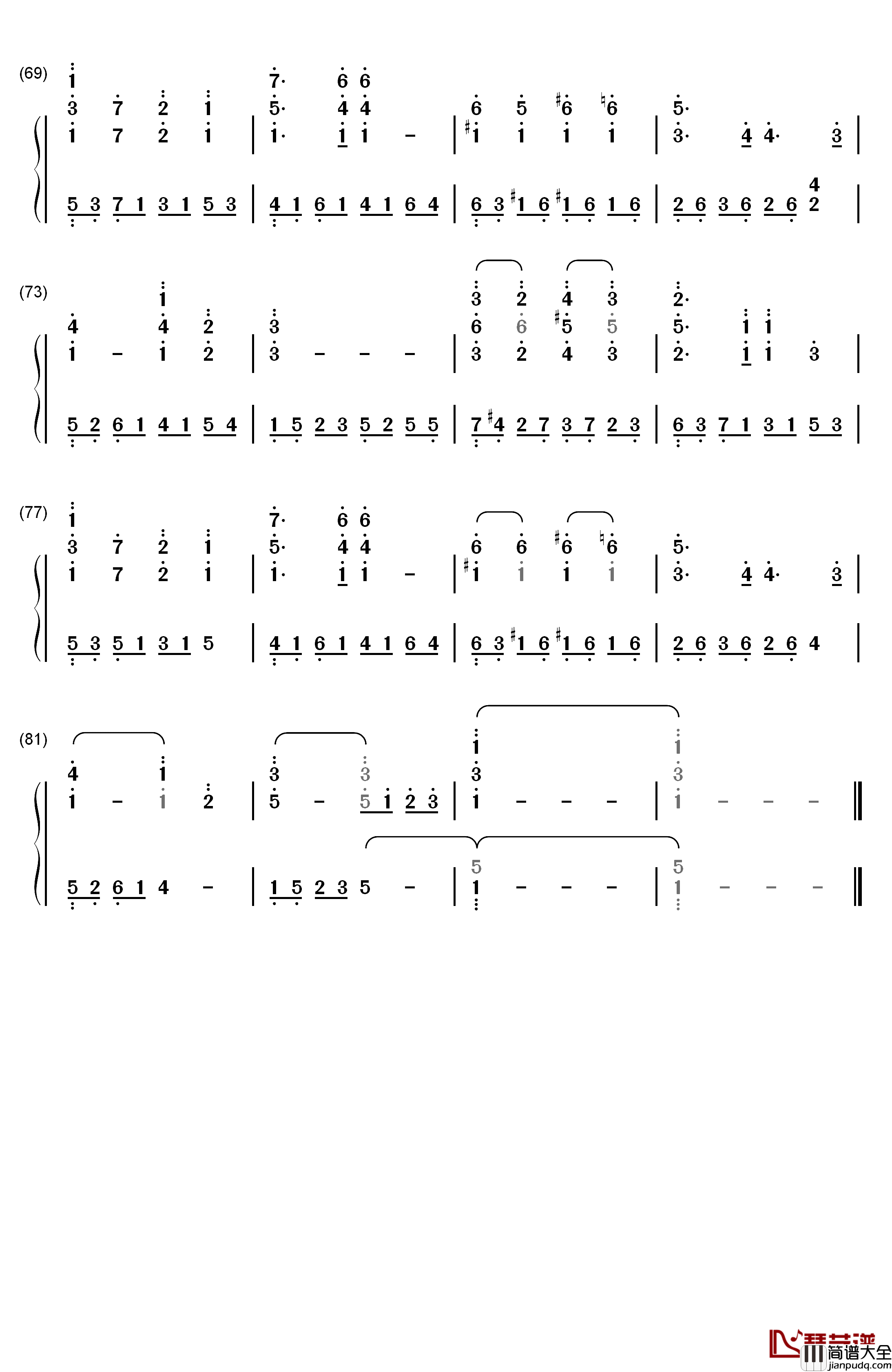 The_Day_After钢琴简谱_数字双手_李闰珉