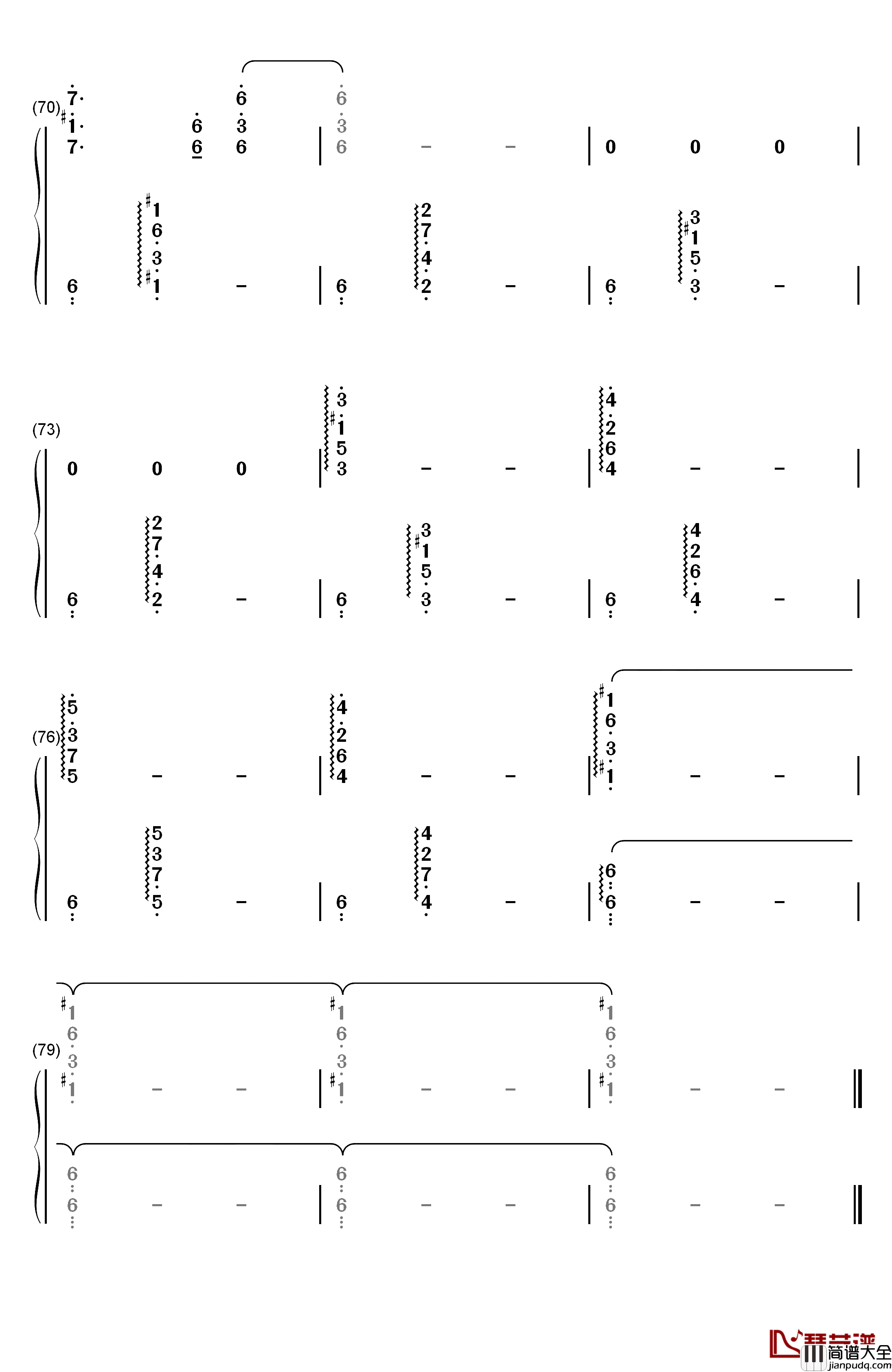 イザベラの唄钢琴简谱_数字双手_小畑貴裕