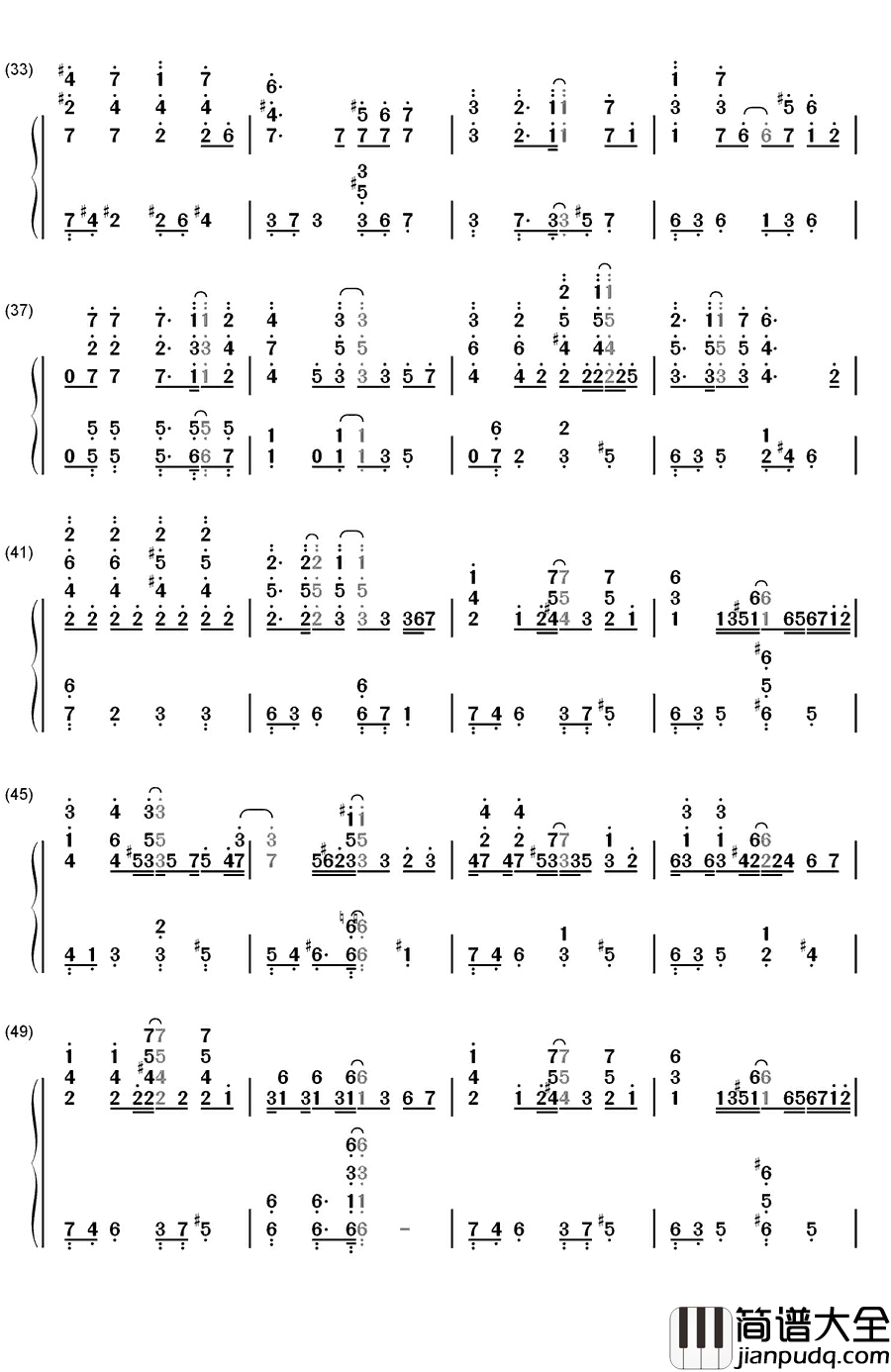 贝多芬病毒钢琴简谱_数字双手_贝多芬