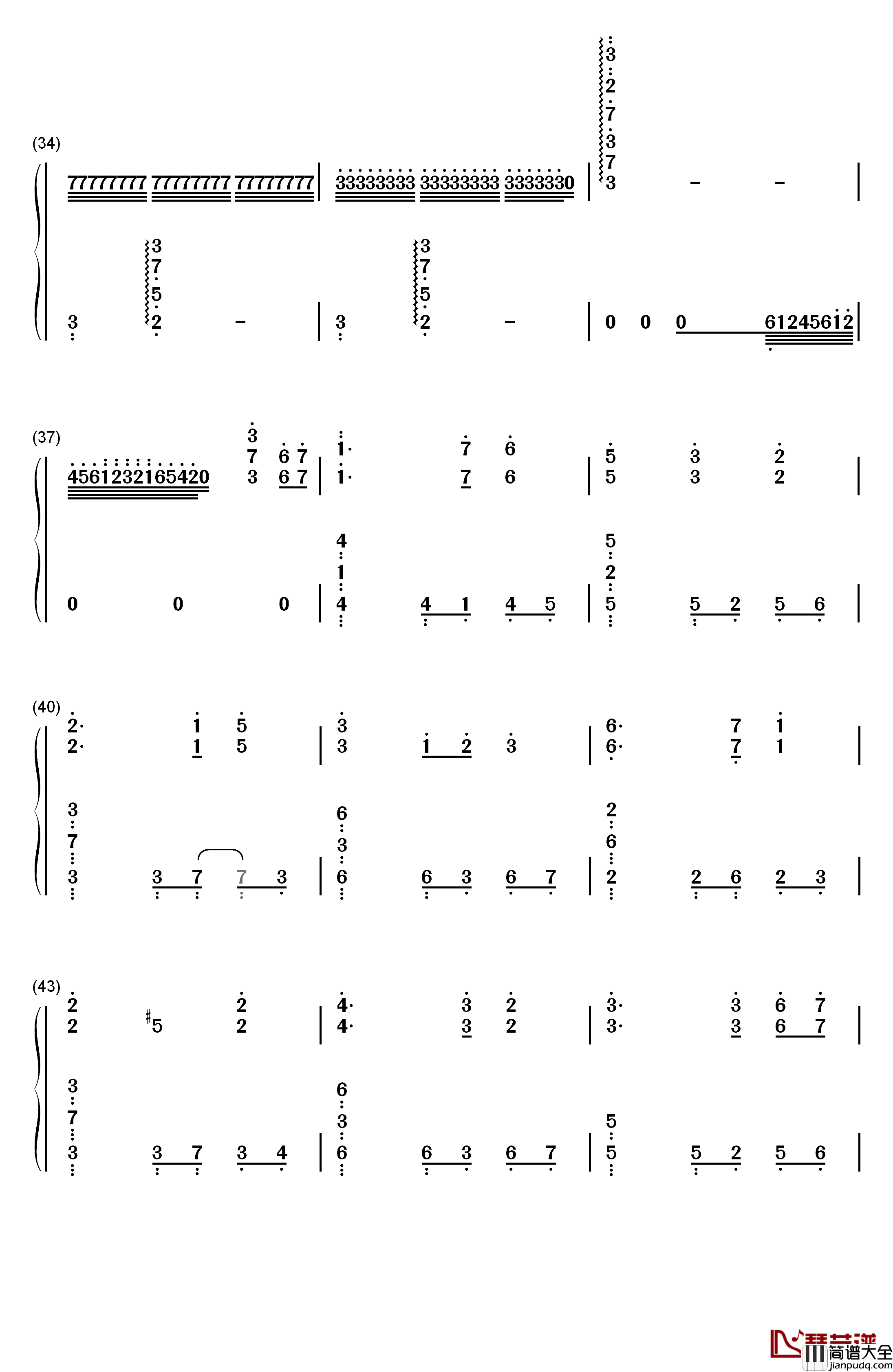 イザベラの唄钢琴简谱_数字双手_小畑貴裕