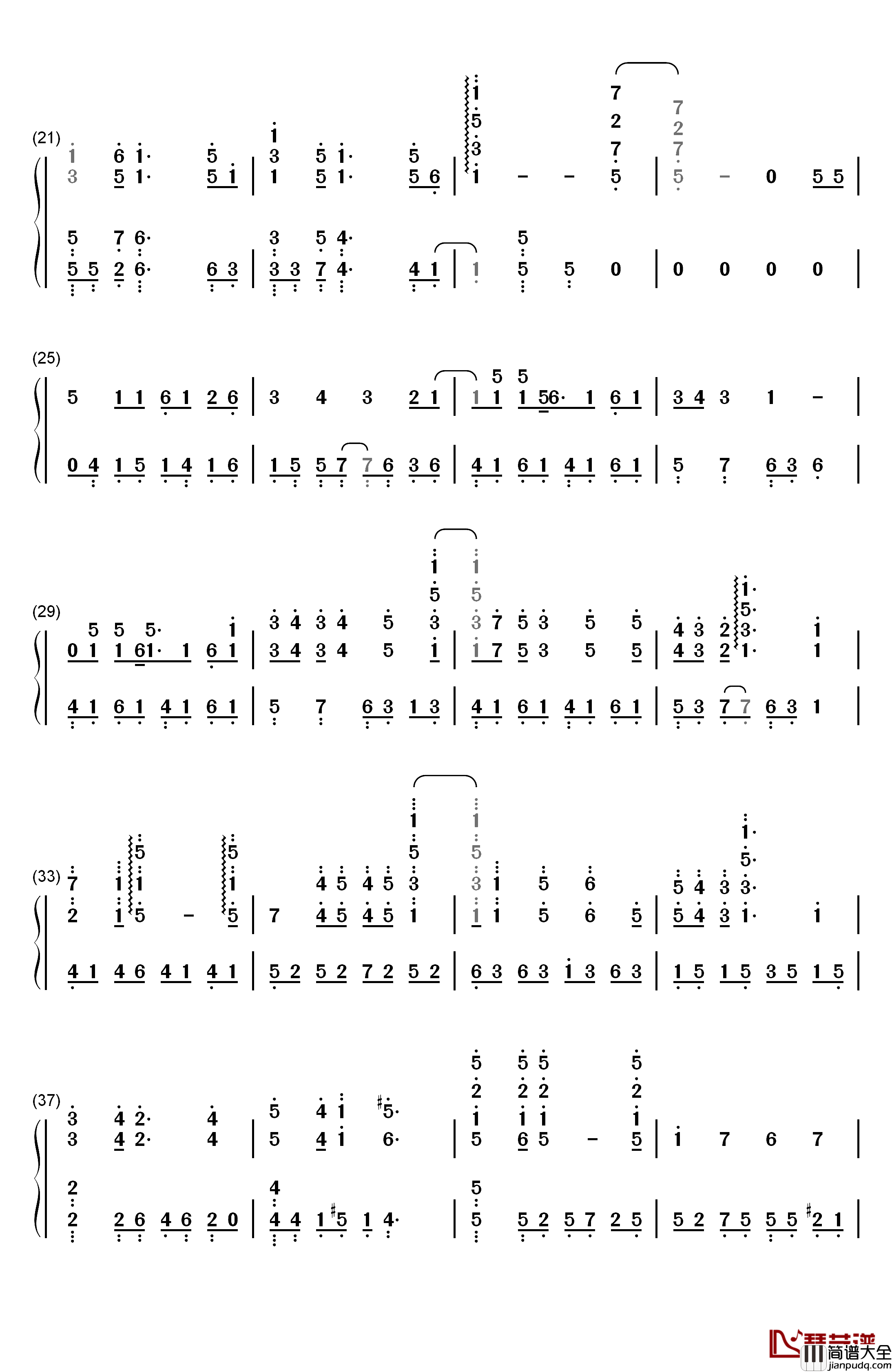 Elemental_World钢琴简谱_数字双手_ChouCho