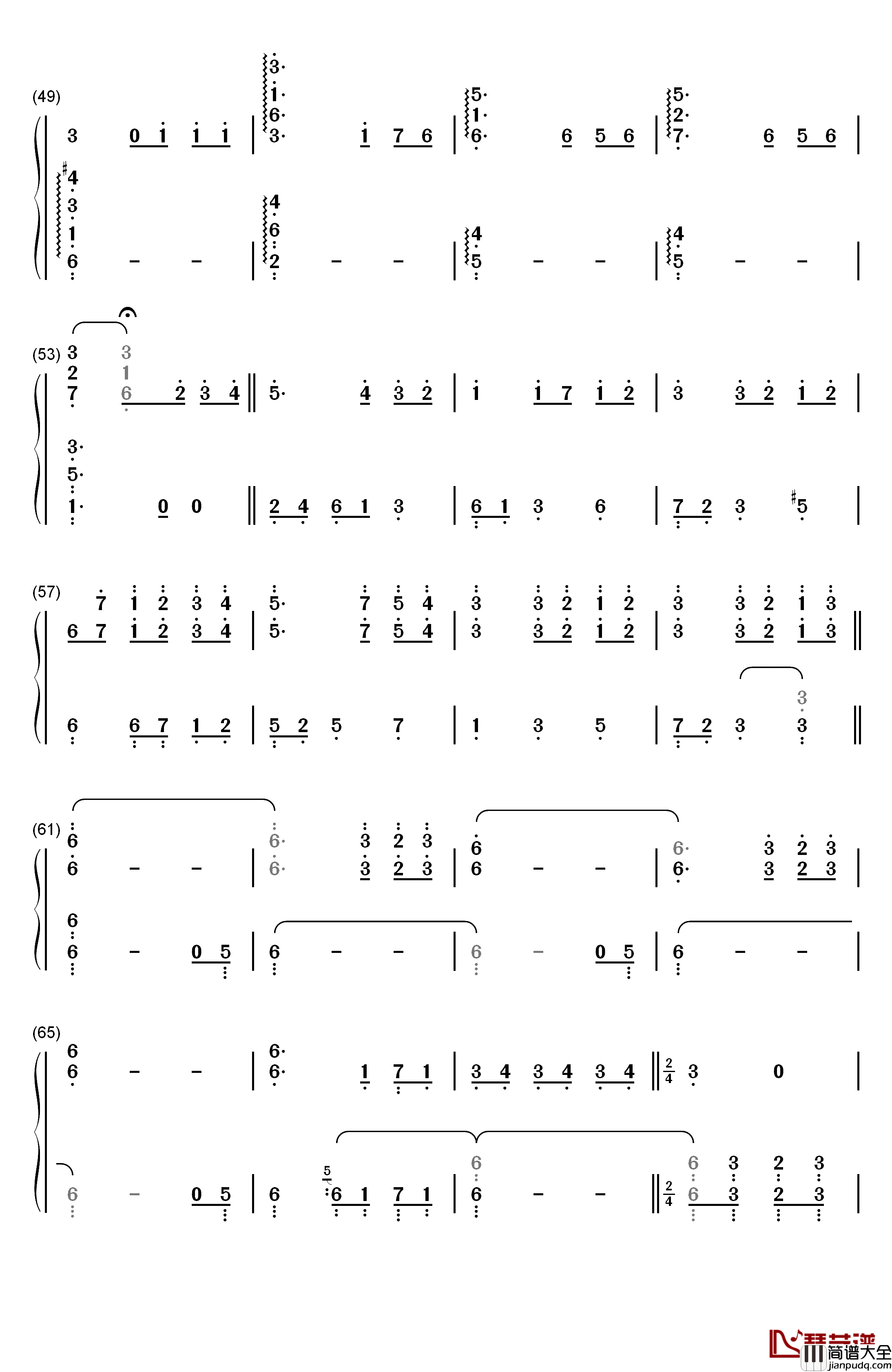 忘却的悲伤钢琴简谱_数字双手_理查德•克莱德曼