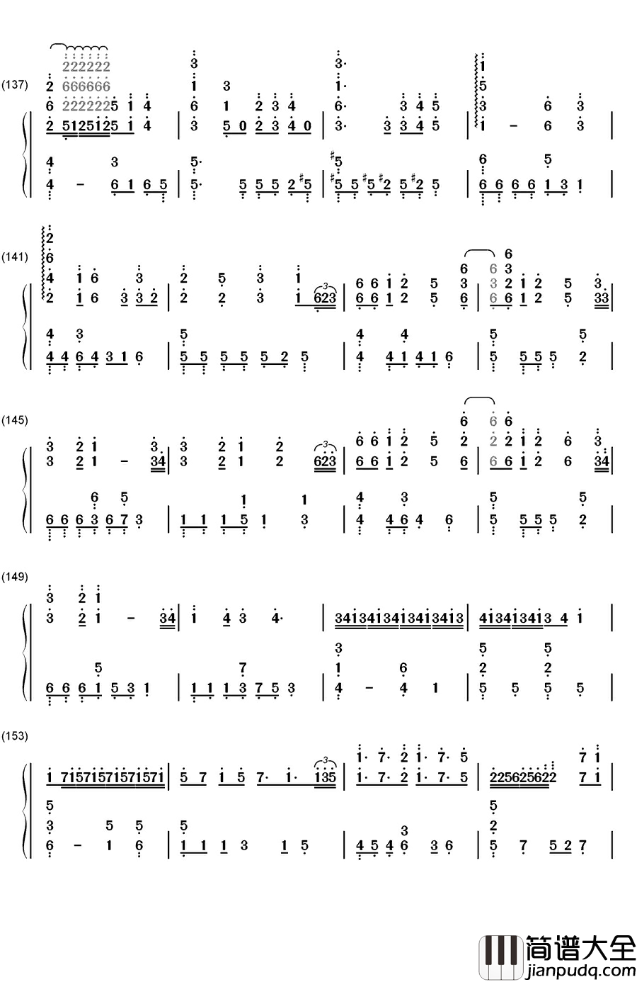 ダイバー钢琴简谱_数字双手_KANA_BOON