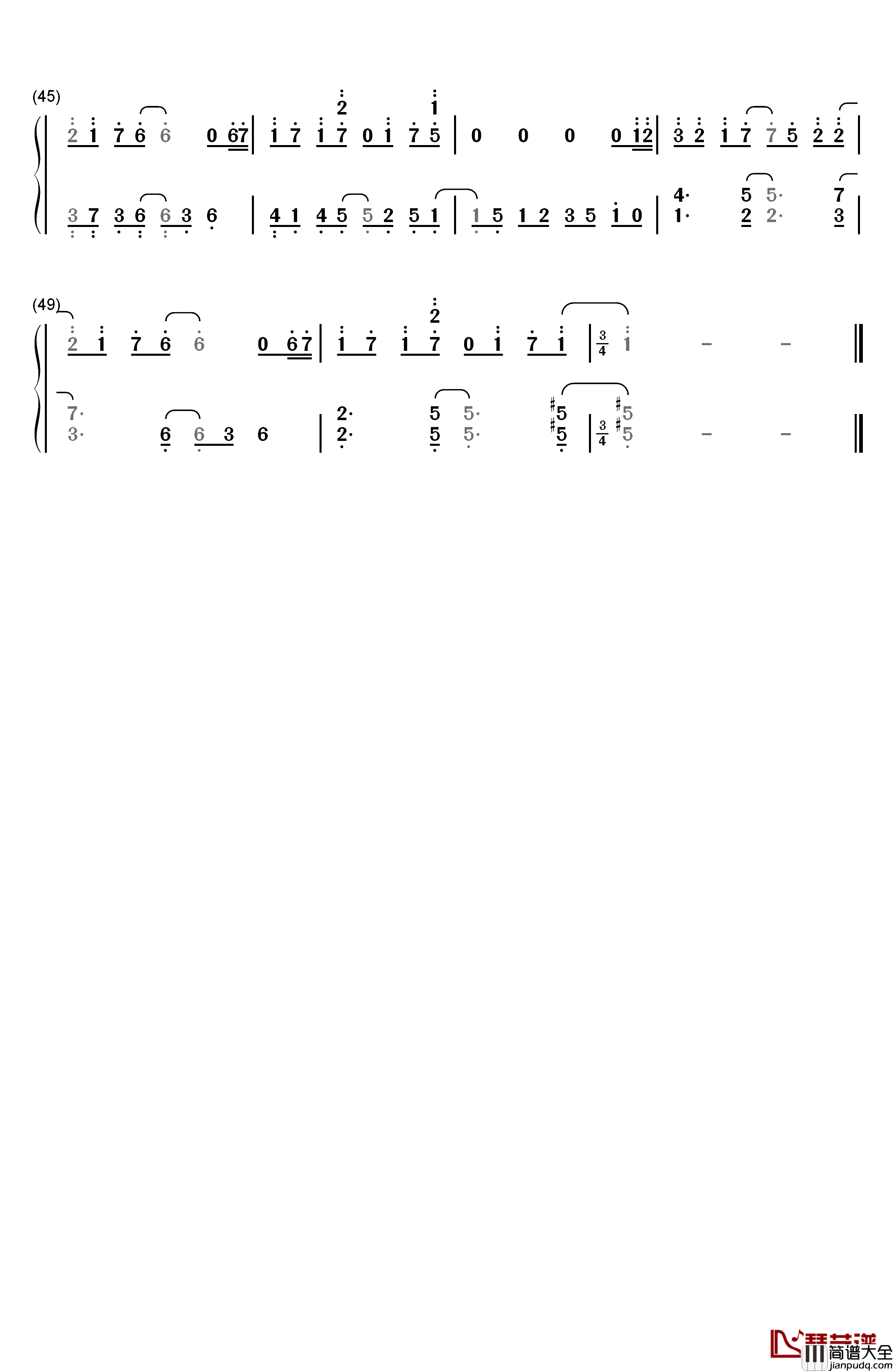 MEMORIA钢琴简谱_数字双手_蓝井エイル_蓝井艾露