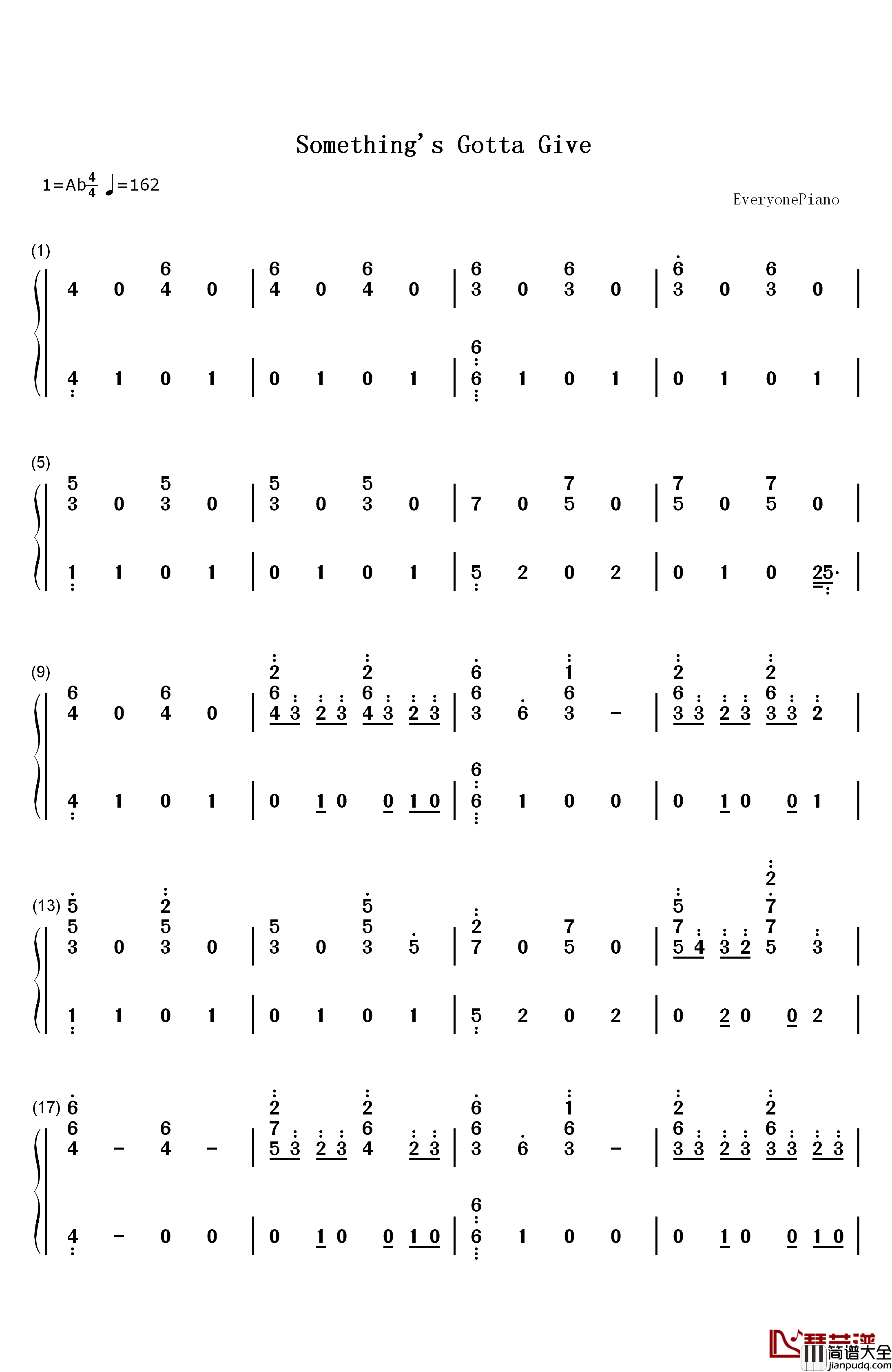 Something's_Gotta_Give钢琴简谱_数字双手_Camila_Cabello