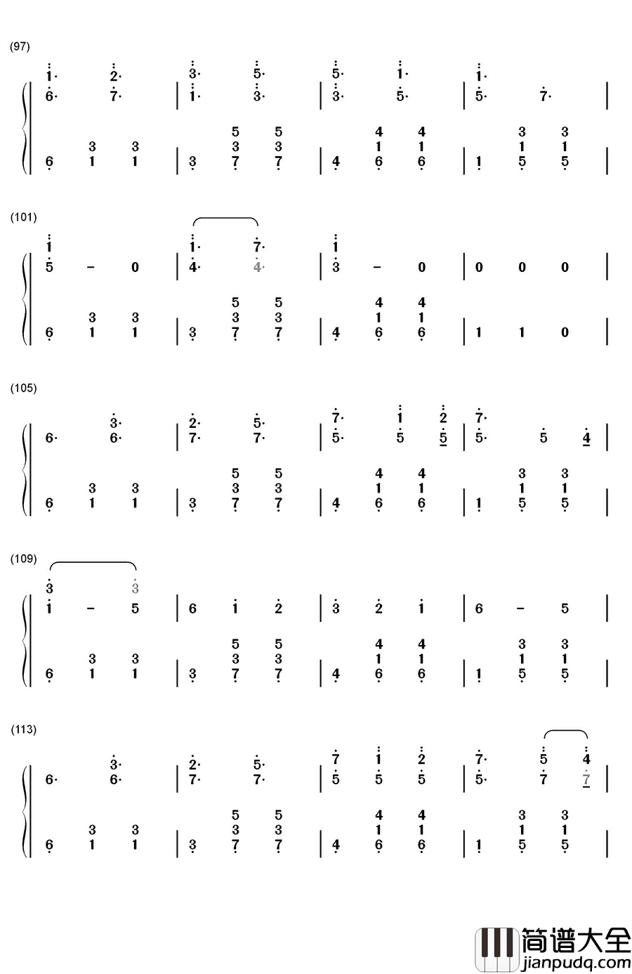戏言スピーカー钢琴简谱_数字双手_初音ミク
