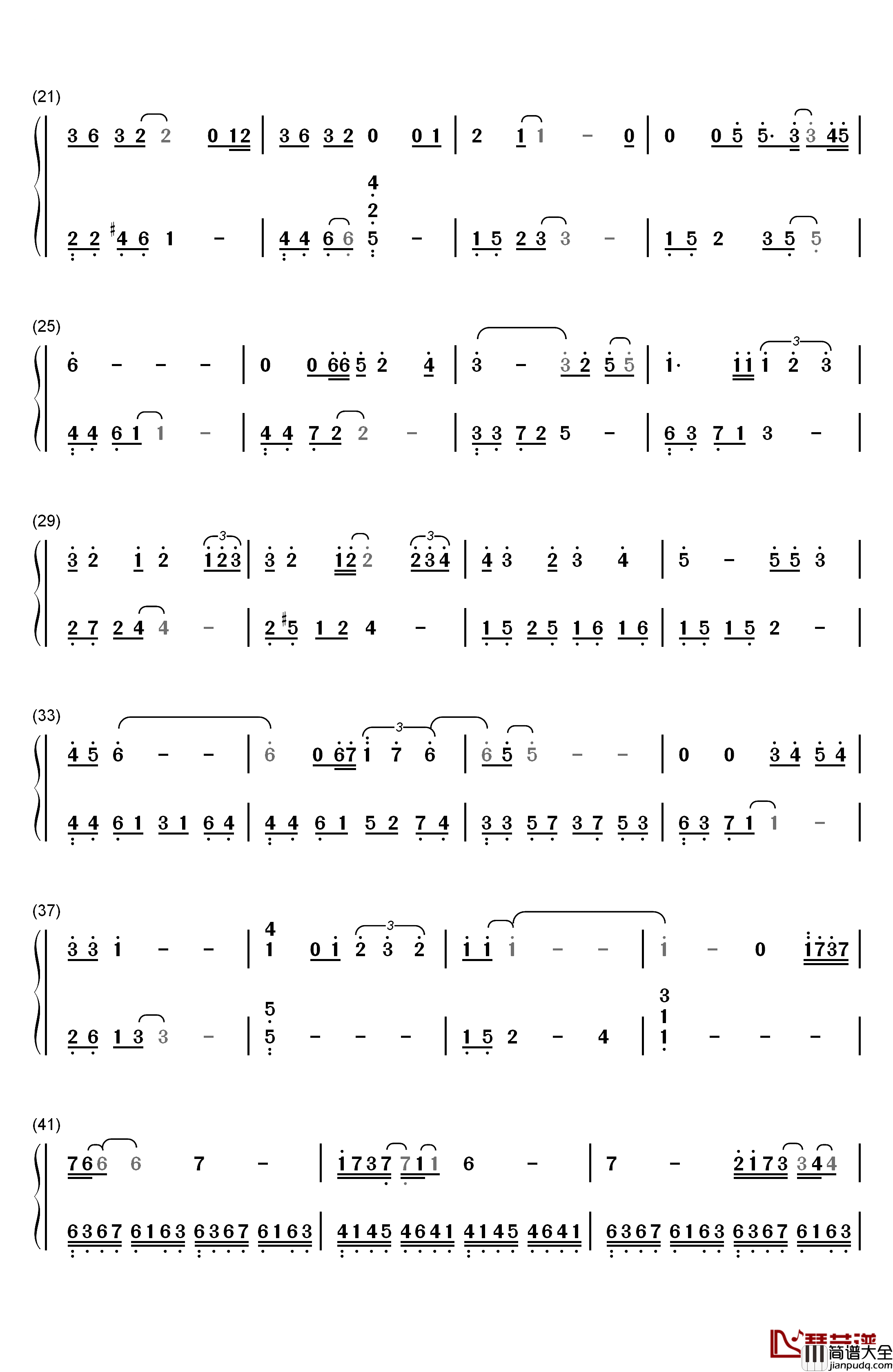我们钢琴简谱_数字双手_陈奕迅