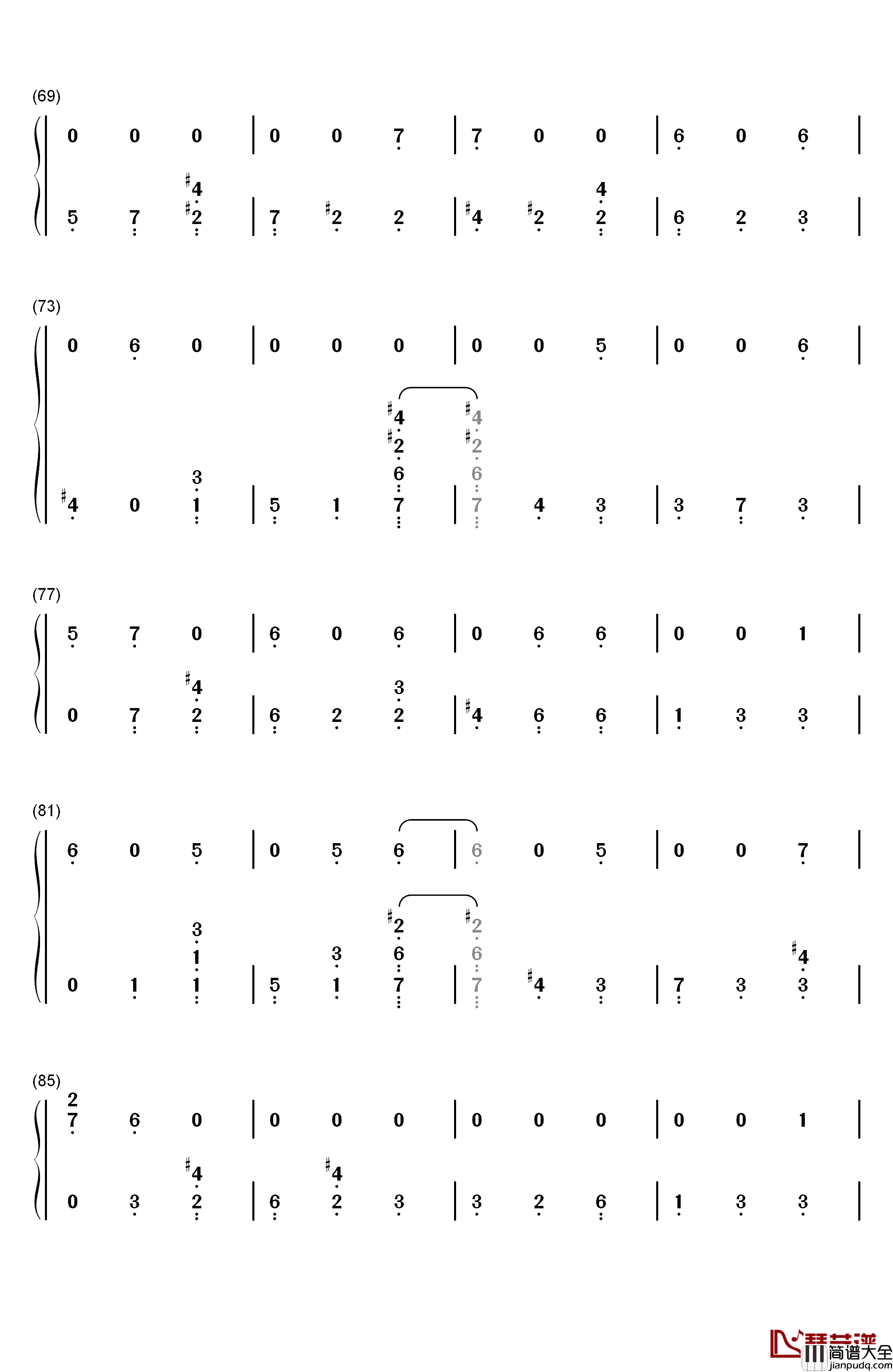 Fall_In_Line钢琴简谱_数字双手_Christina_Aguilera_Demi_Lovato