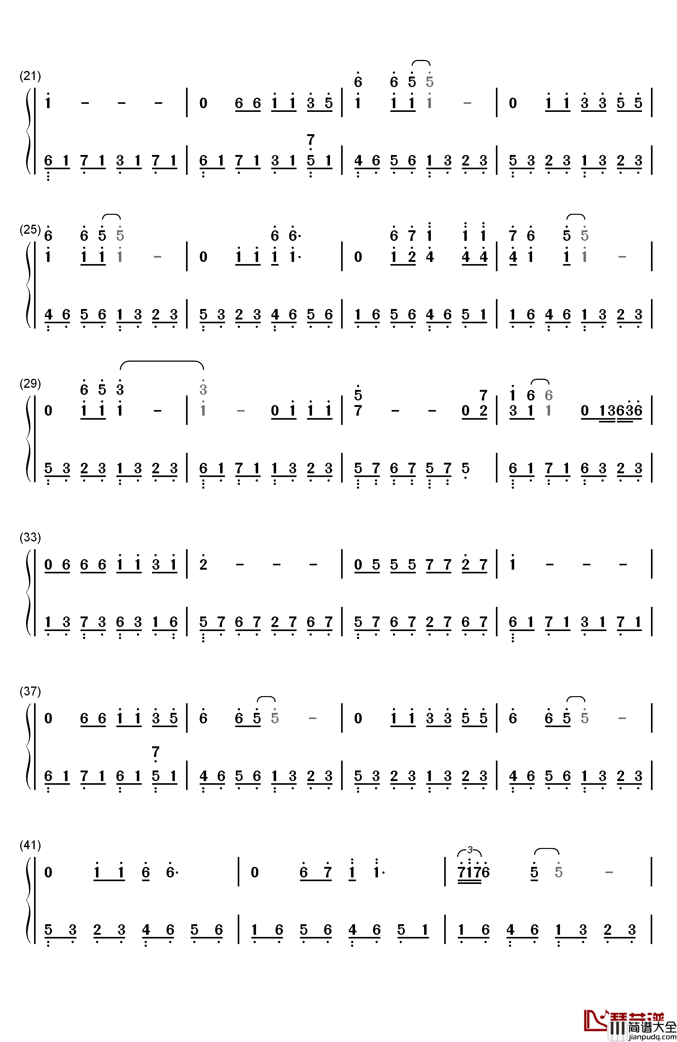 The_Sound_of_Silence钢琴简谱_数字双手_Simon_&_Garfunkel