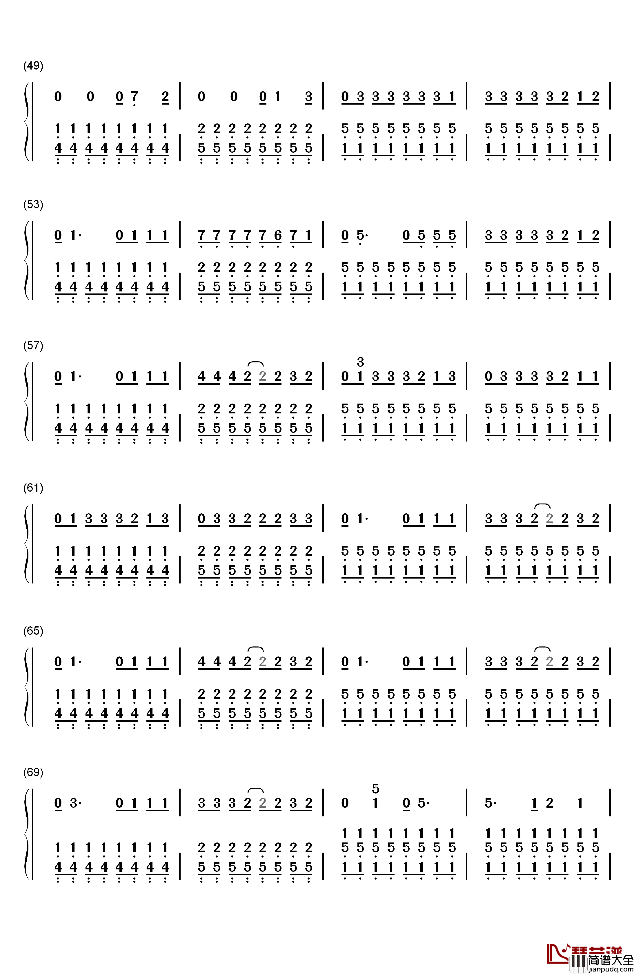 Bored_To_Death钢琴简谱_数字双手_Blink_182