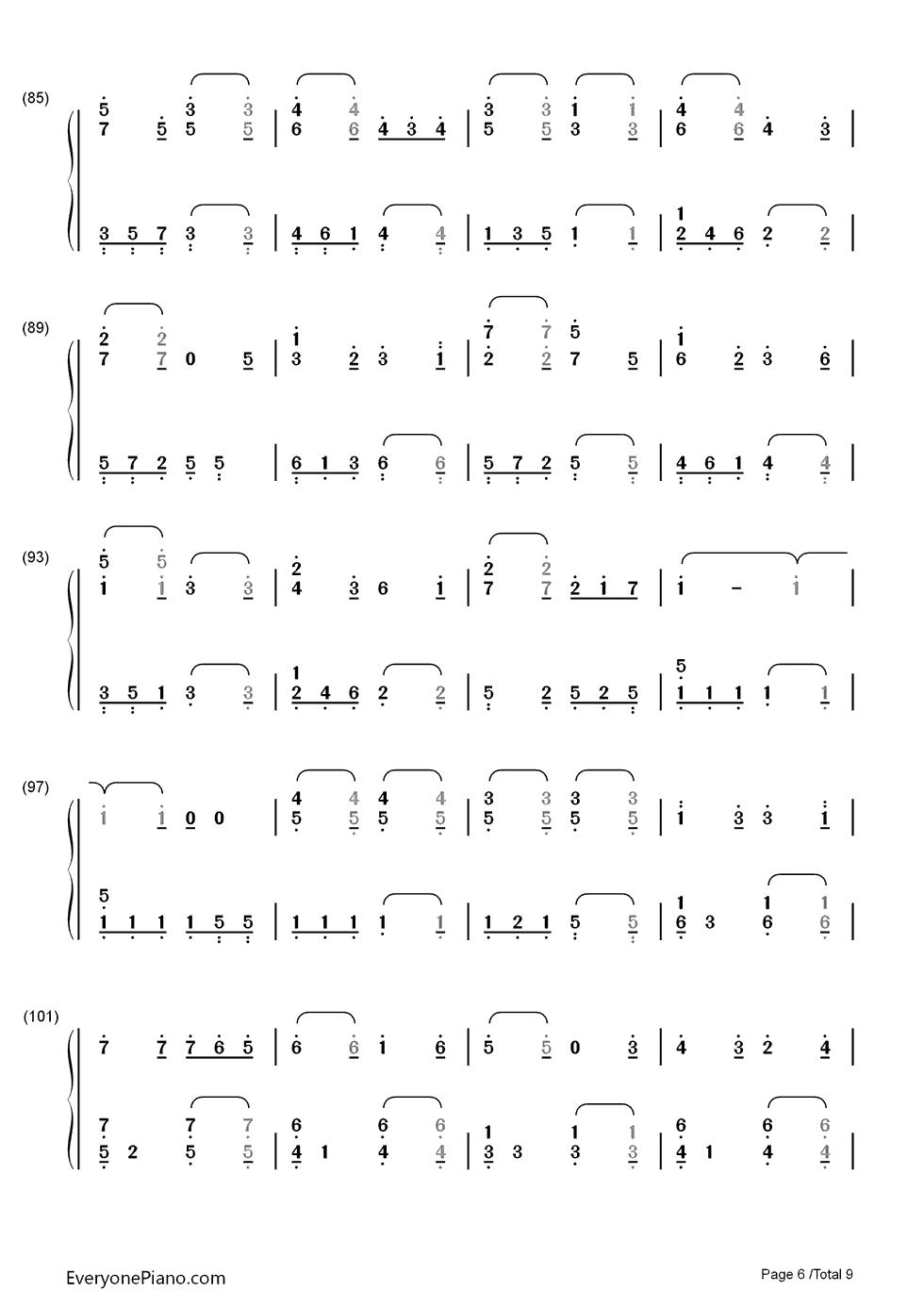ノエルの夜钢琴简谱_数字双手_AKB48