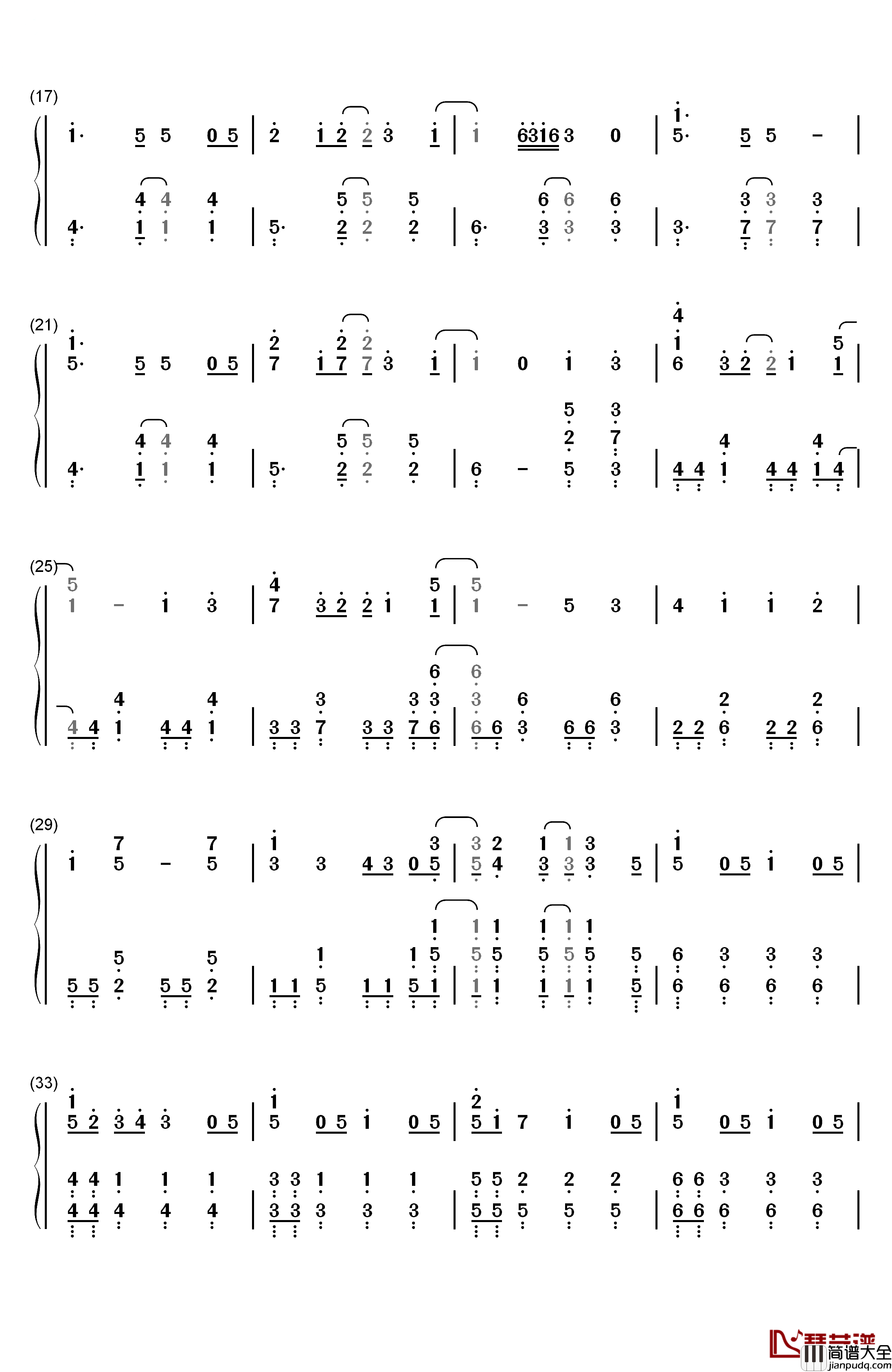 カナデアイ钢琴简谱_数字双手_イトヲカシ（伊东歌词太郎）