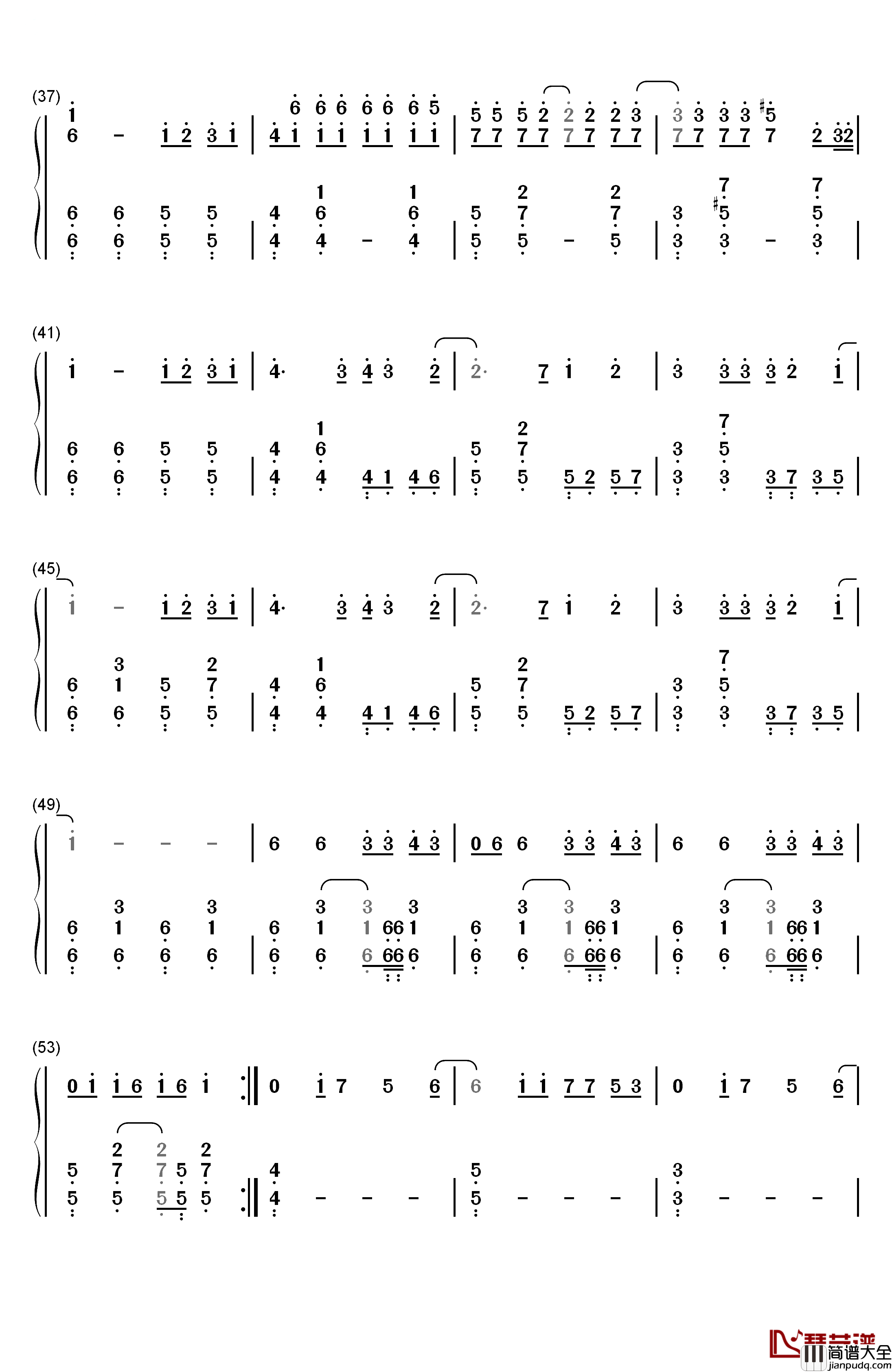 Lady_GaGa罗曼死钢琴简谱_数字双手_Lady_GaGa
