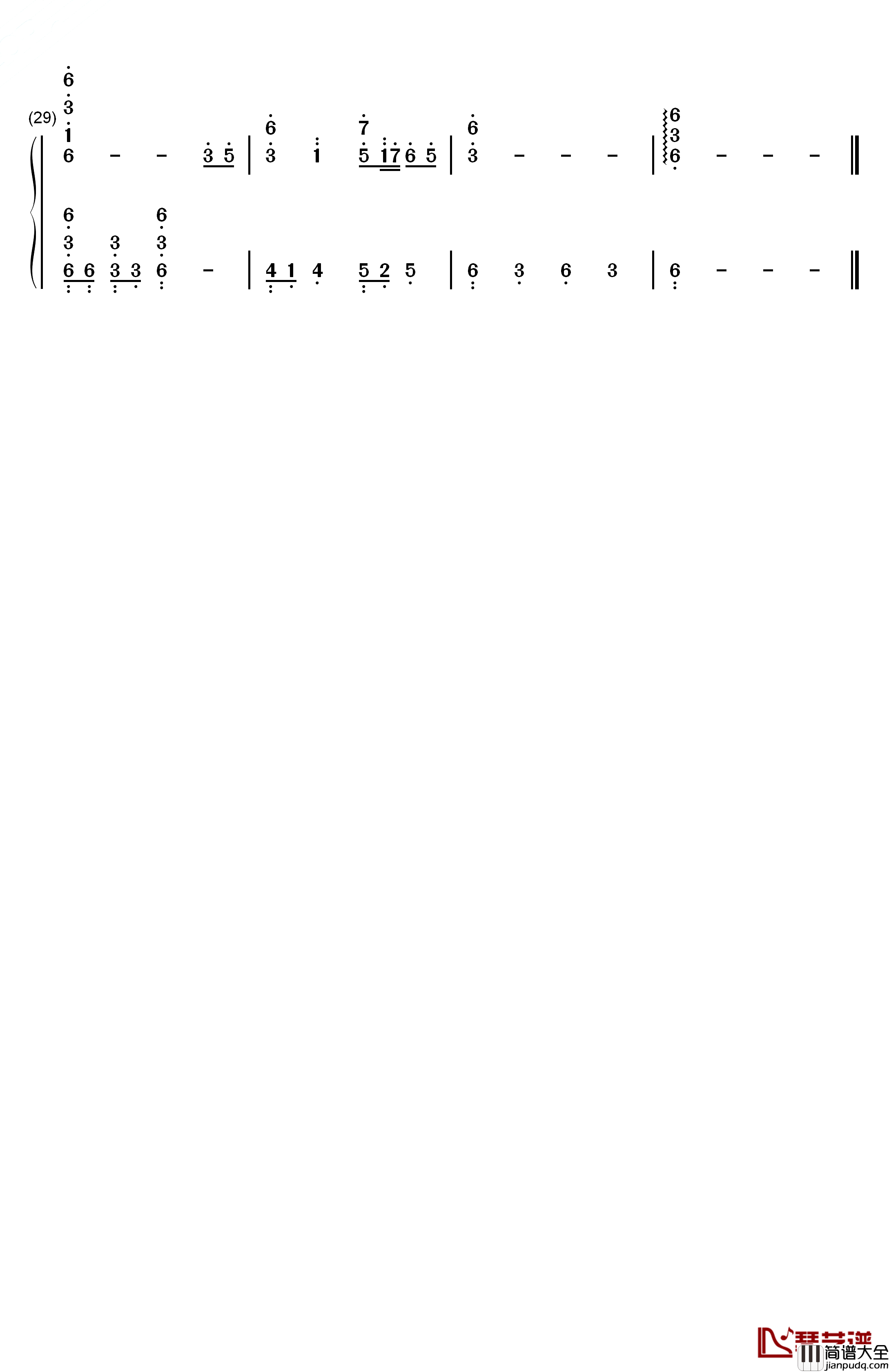 万里の长城钢琴简谱_数字双手_太田美知彦