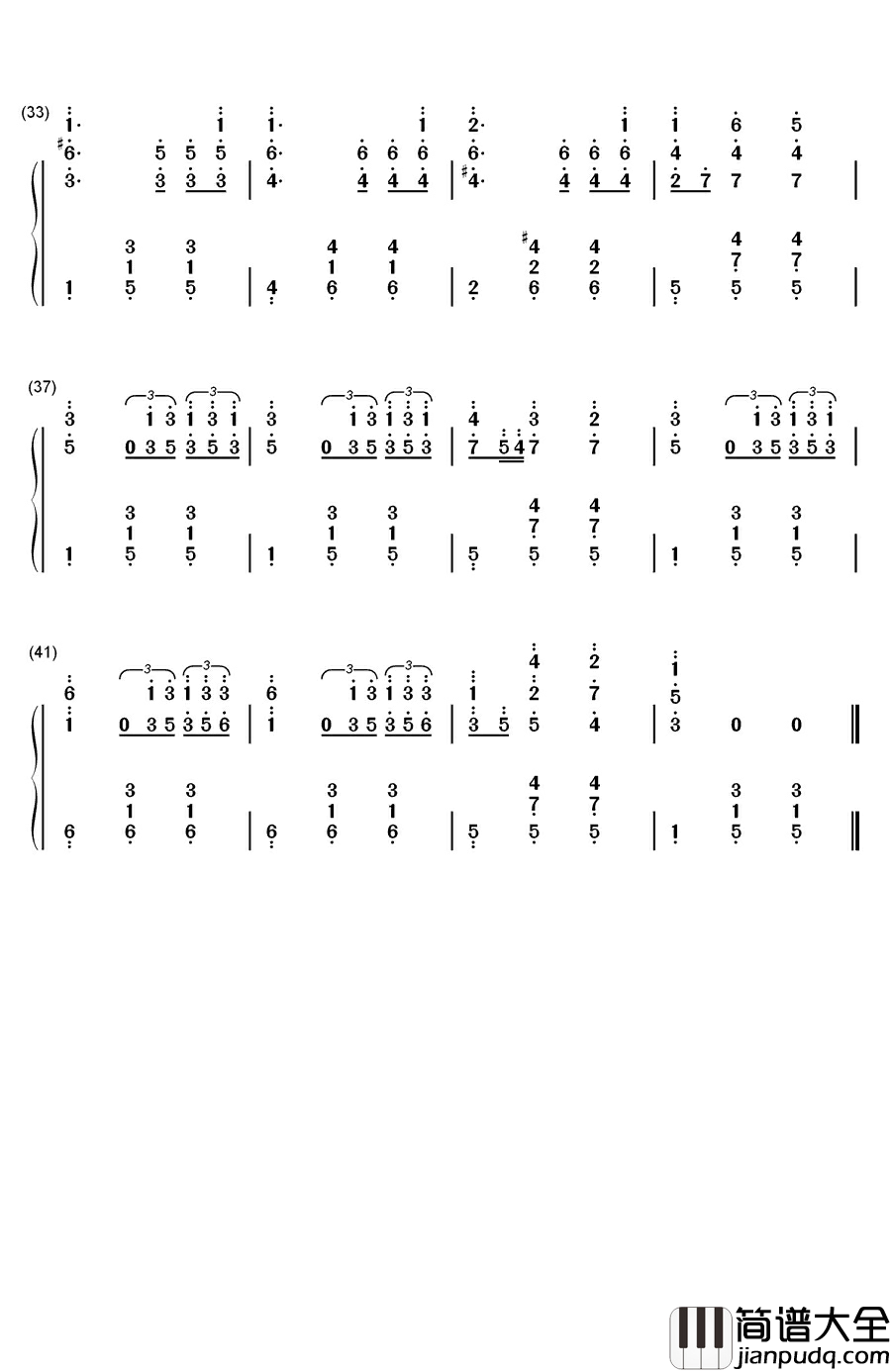 降A大调圆舞曲钢琴简谱_数字双手_勃拉姆斯
