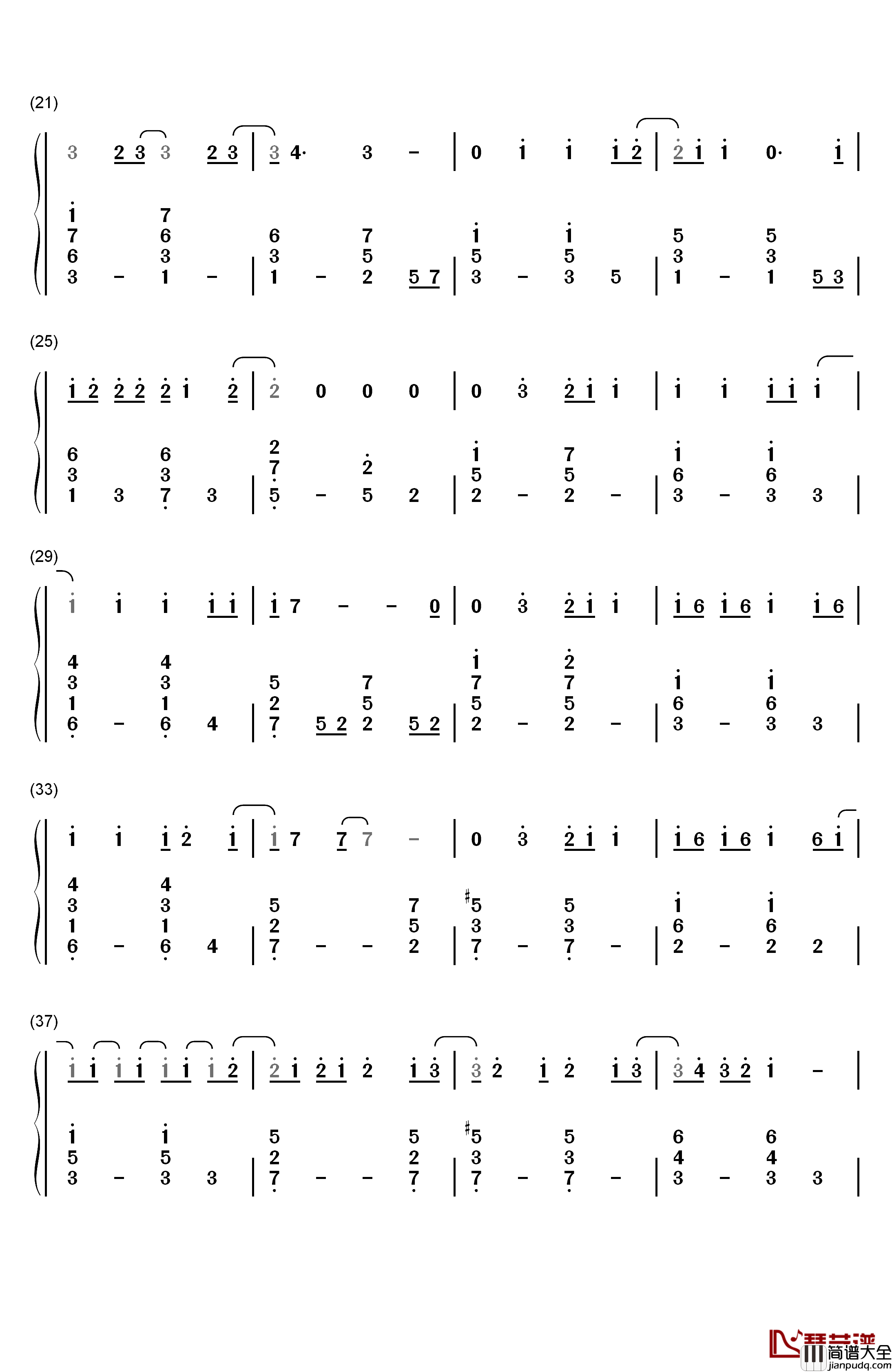 Because_Of_You钢琴简谱_数字双手_凯莉·克莱森__Kelly_Clarkson
