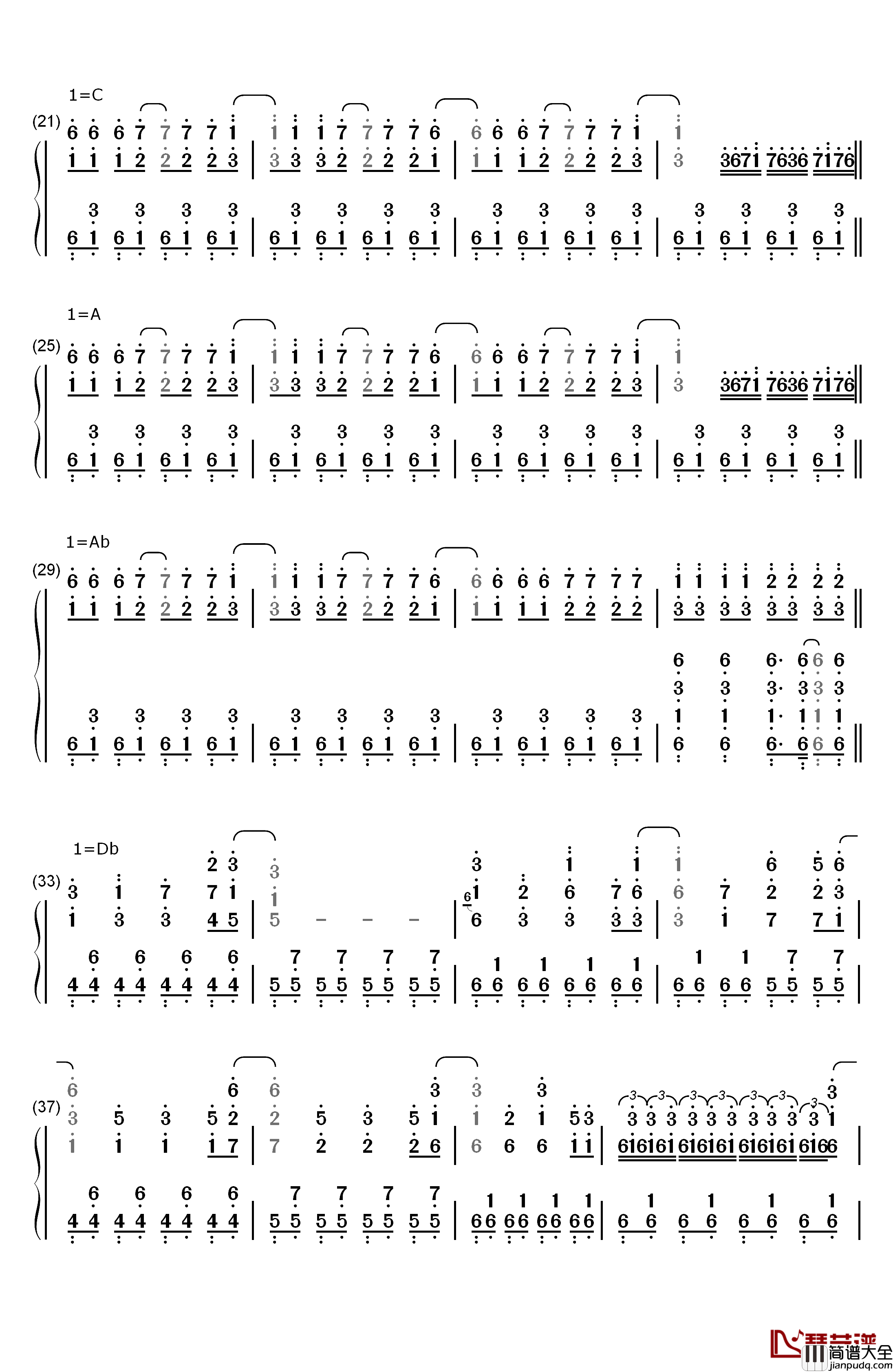 少女幻葬_～_Necro钢琴简谱_数字双手_东方Project