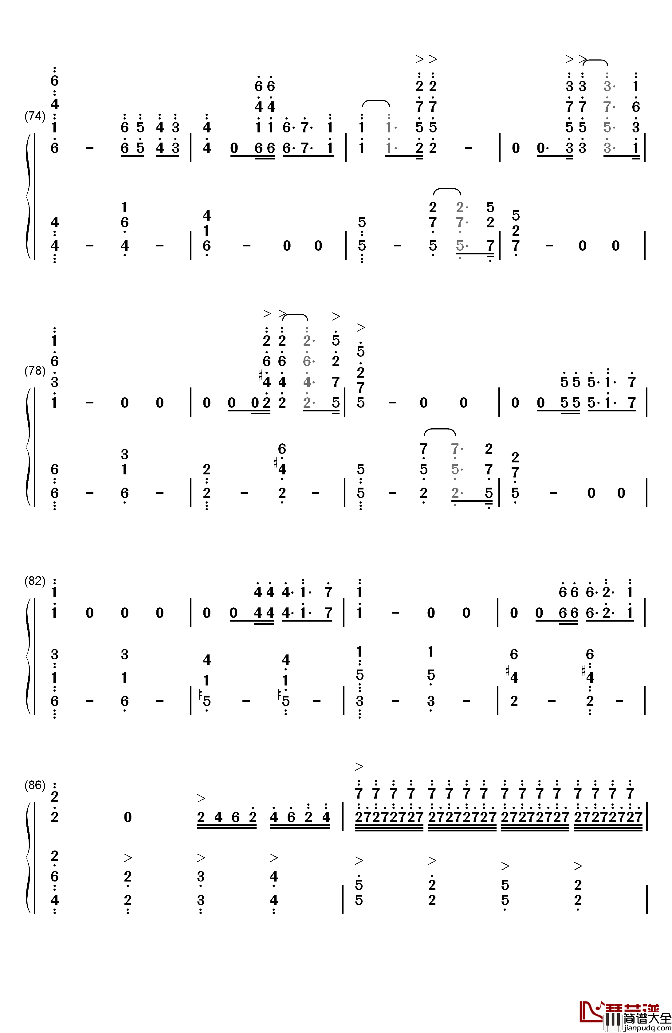 Wonderland钢琴简谱_数字双手_马克西姆