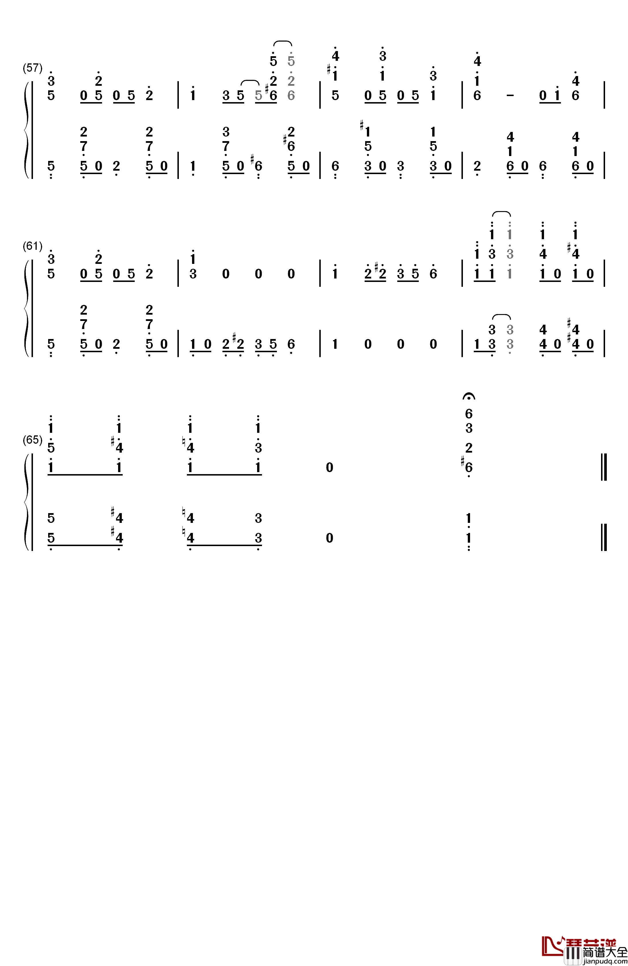 Friend钢琴简谱_数字双手_押尾光太郎