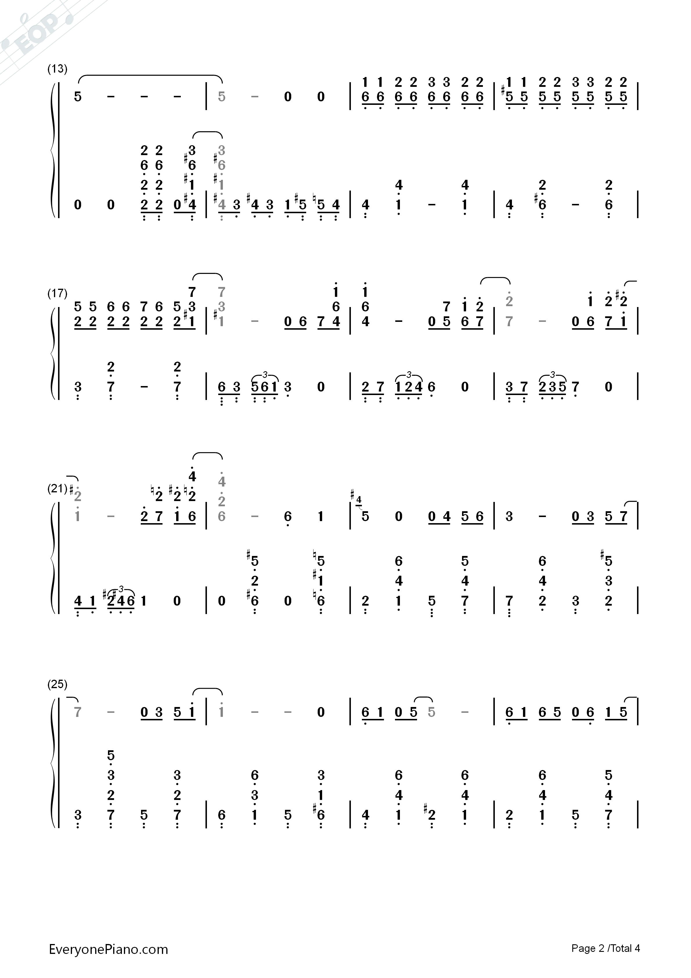 Close_To_You钢琴简谱_朋特乐队__The_Carpenters演唱