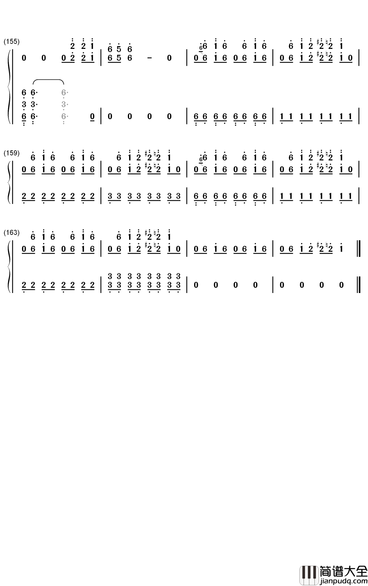 ダダダダ天使钢琴简谱_数字双手_ナナヲアカリ