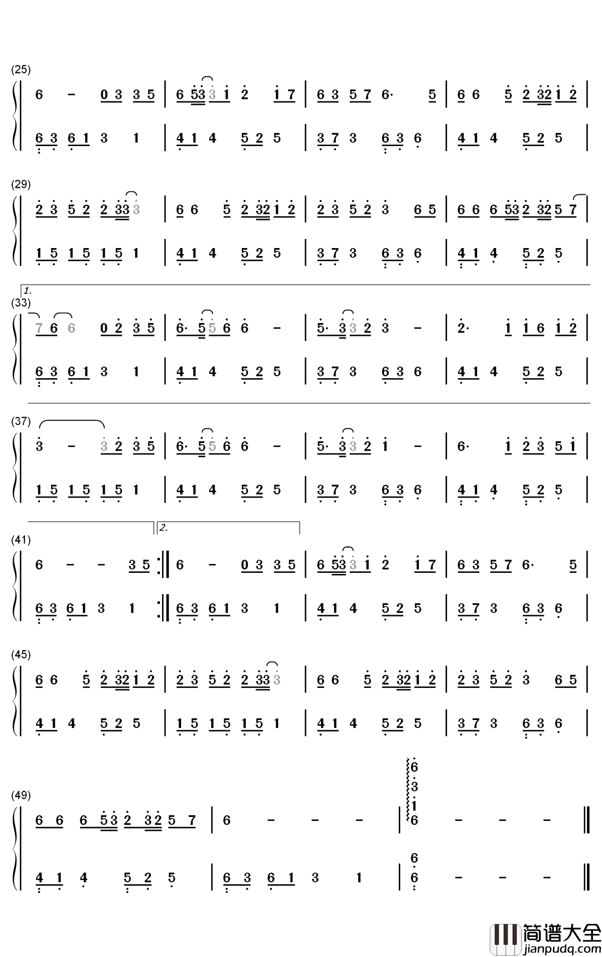 惊雷钢琴简谱_数字双手_倪浩毅
