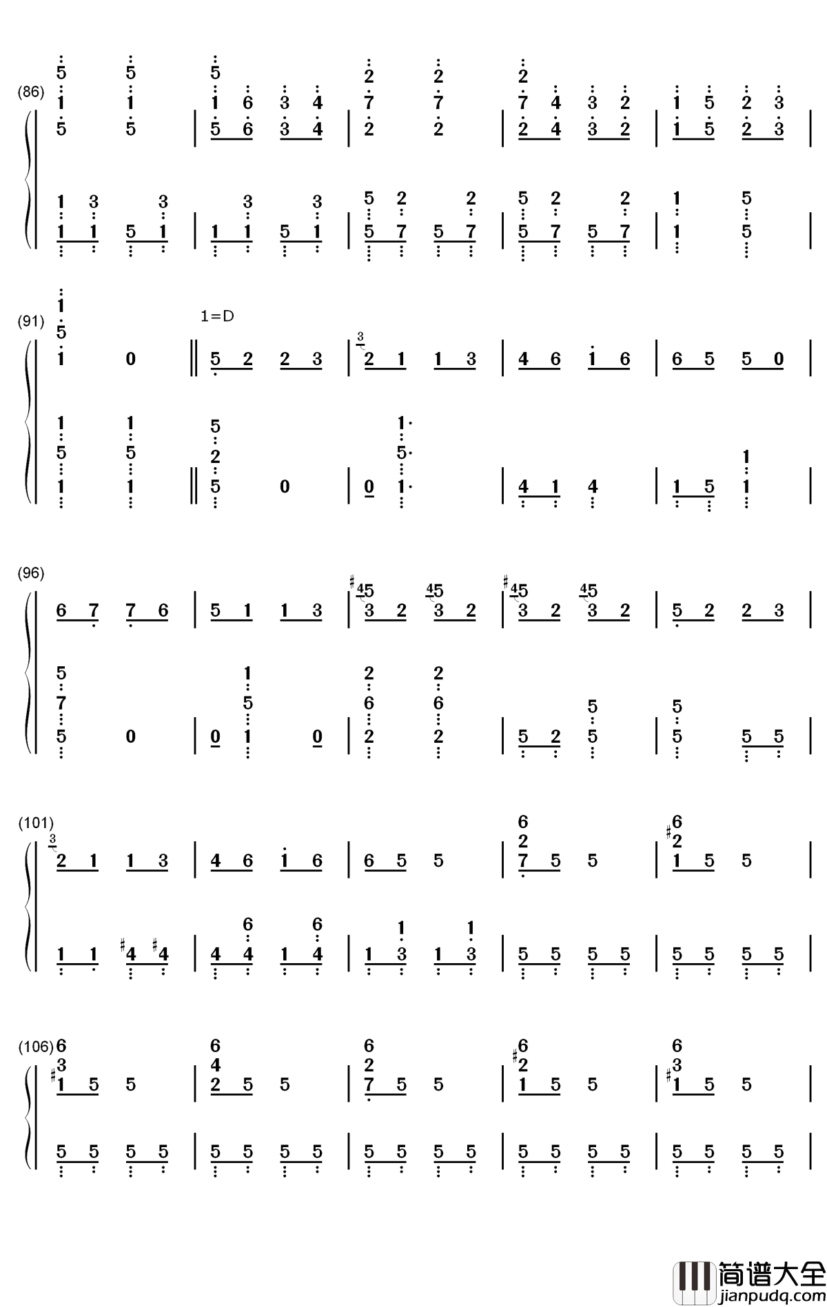 康康舞曲钢琴简谱_数字双手_雅克·奥芬巴赫