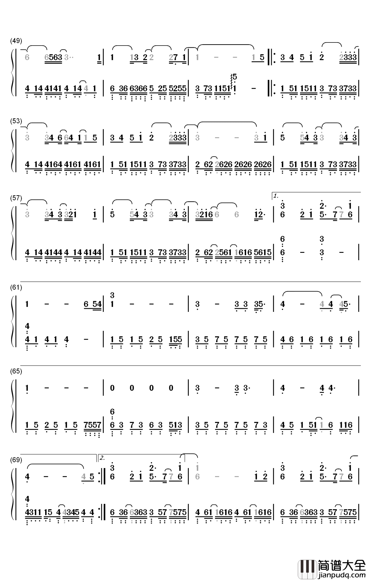 Someday_or_One_Day钢琴简谱_数字双手_孙盛希